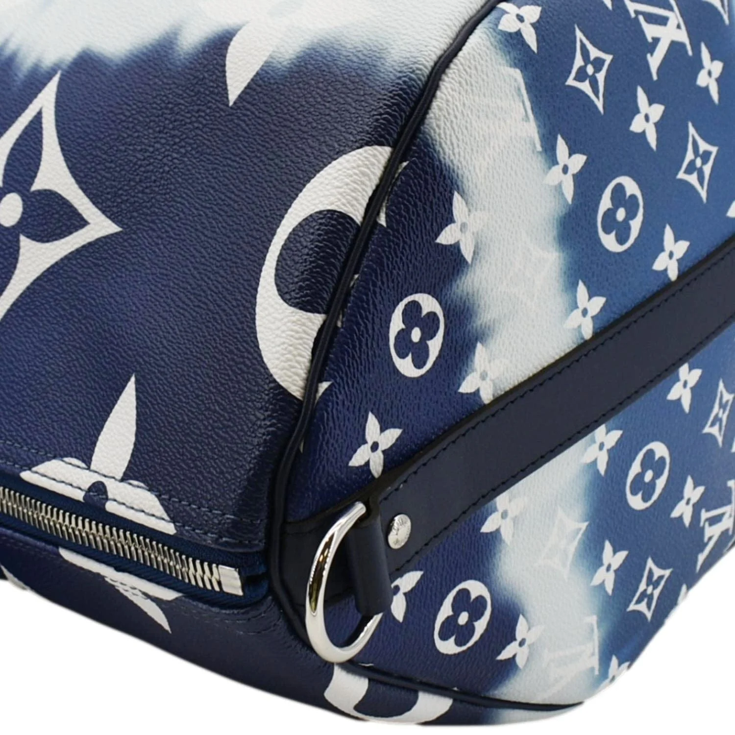 LOUIS VUITTON Keepall 50 Monogram Escale Bandouliere Canvas Travel Bag Blue - Image 7