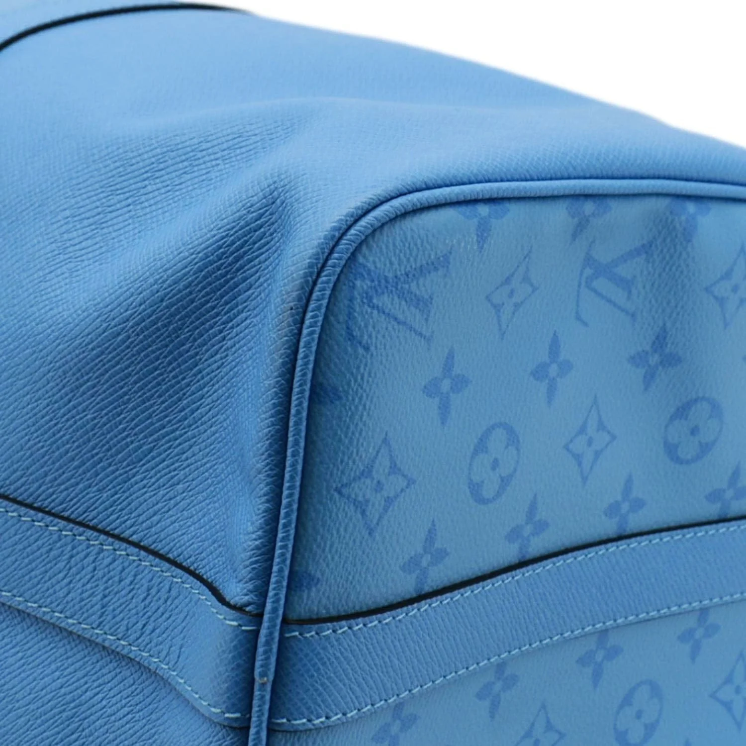 LOUIS VUITTON Keepall 50 Bandouliere Monogram Taiga Leather Travel Bag Blue - Image 8