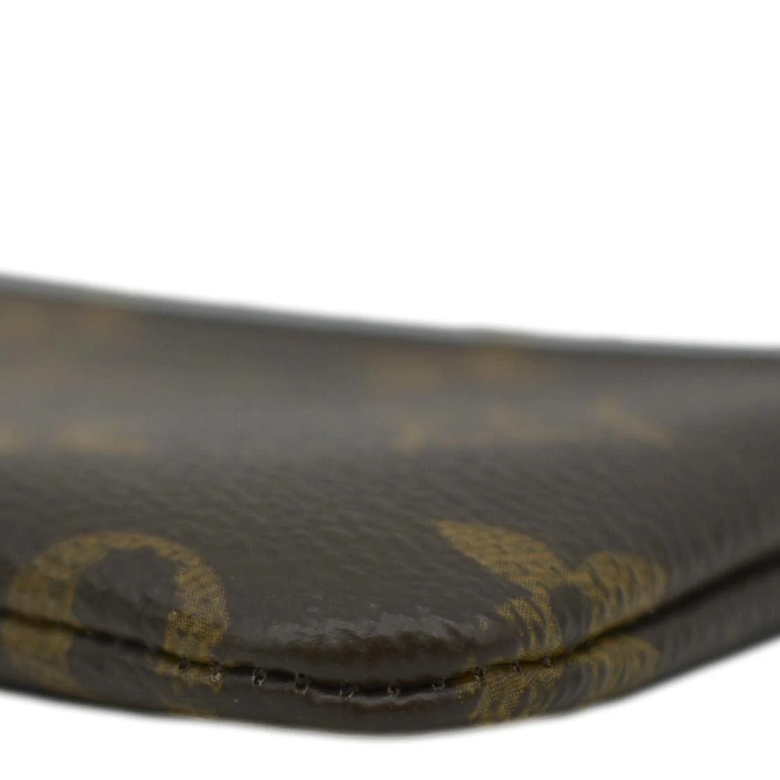 LOUIS VUITTON Pochette Key Cles Monogram Canvas Coin Case Brown - Image 9