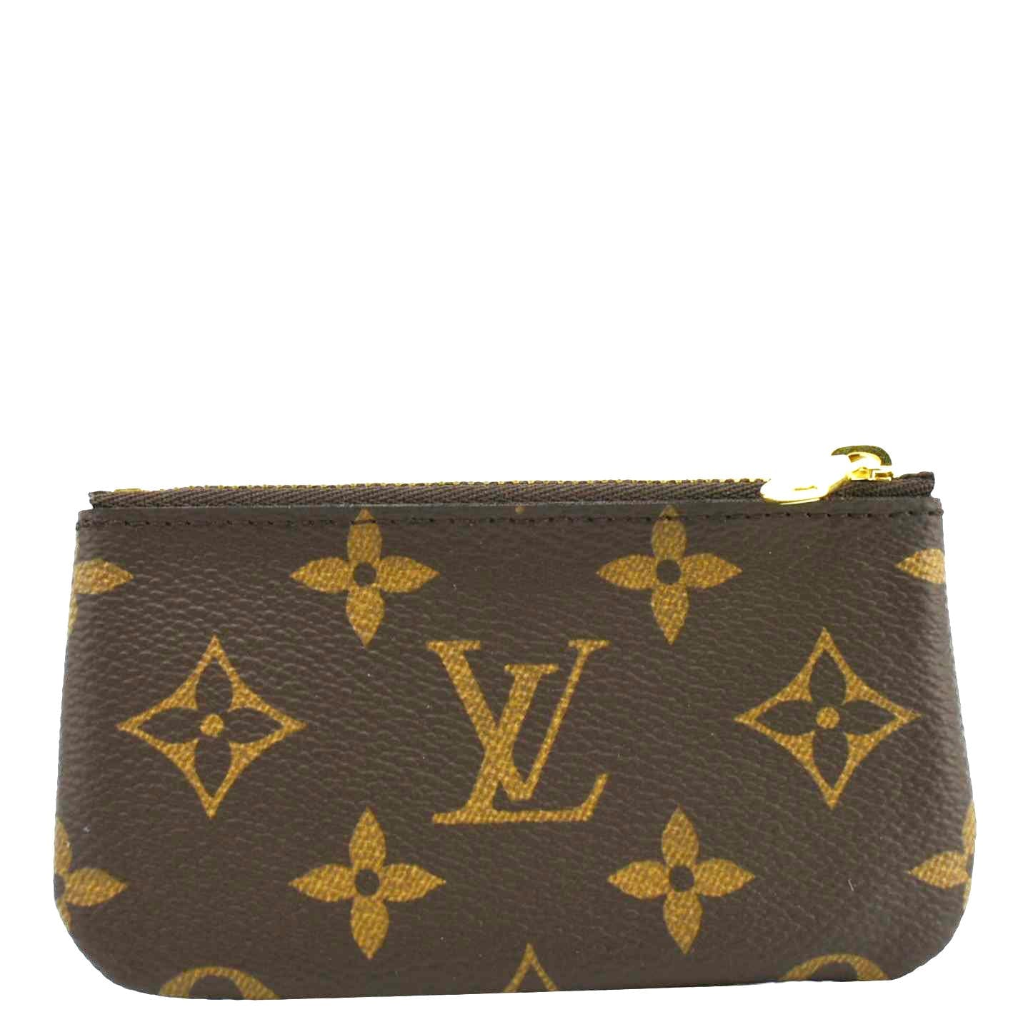LOUIS VUITTON Key Cles Monogram Canvas Coin Case Brown