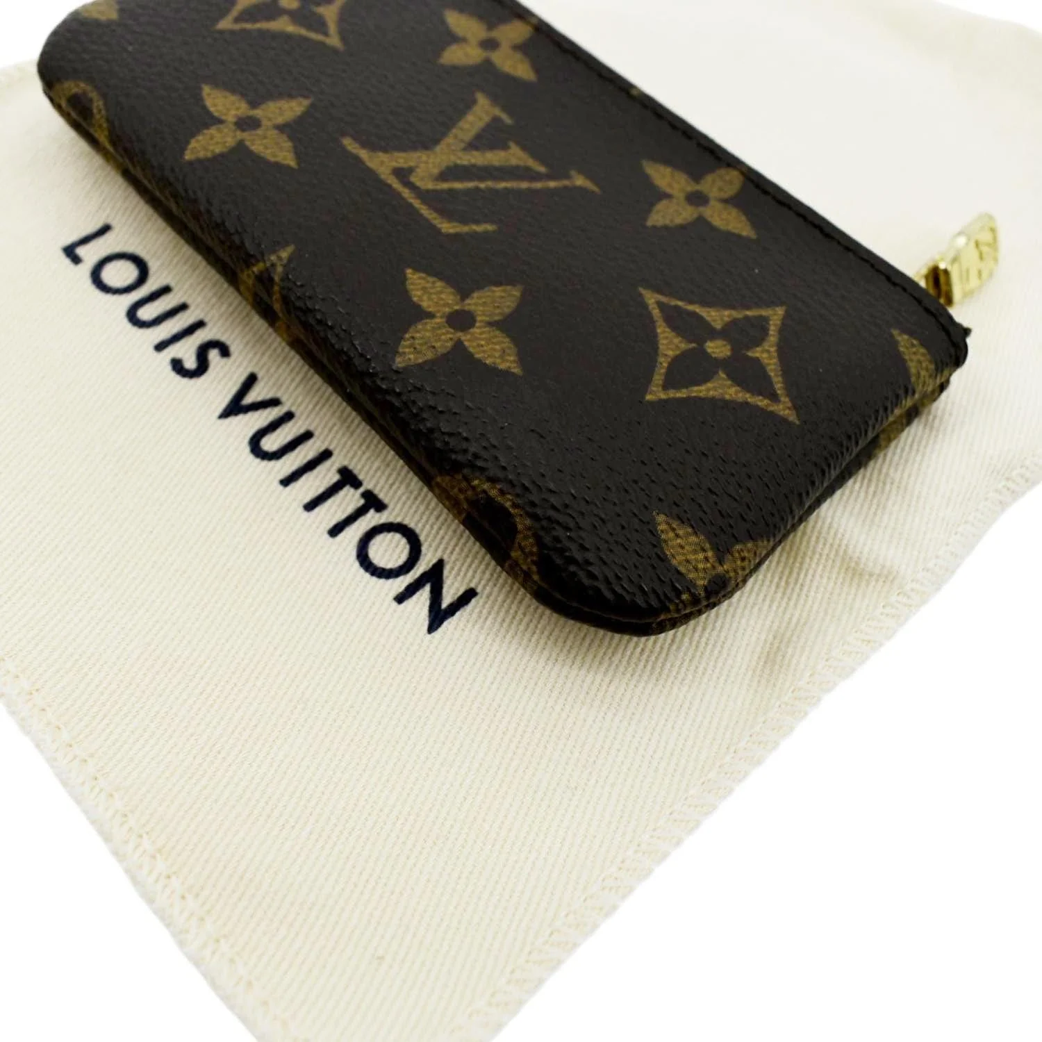 LOUIS VUITTON Pochette Key Cles Monogram Canvas Coin Case Brown - Image 6