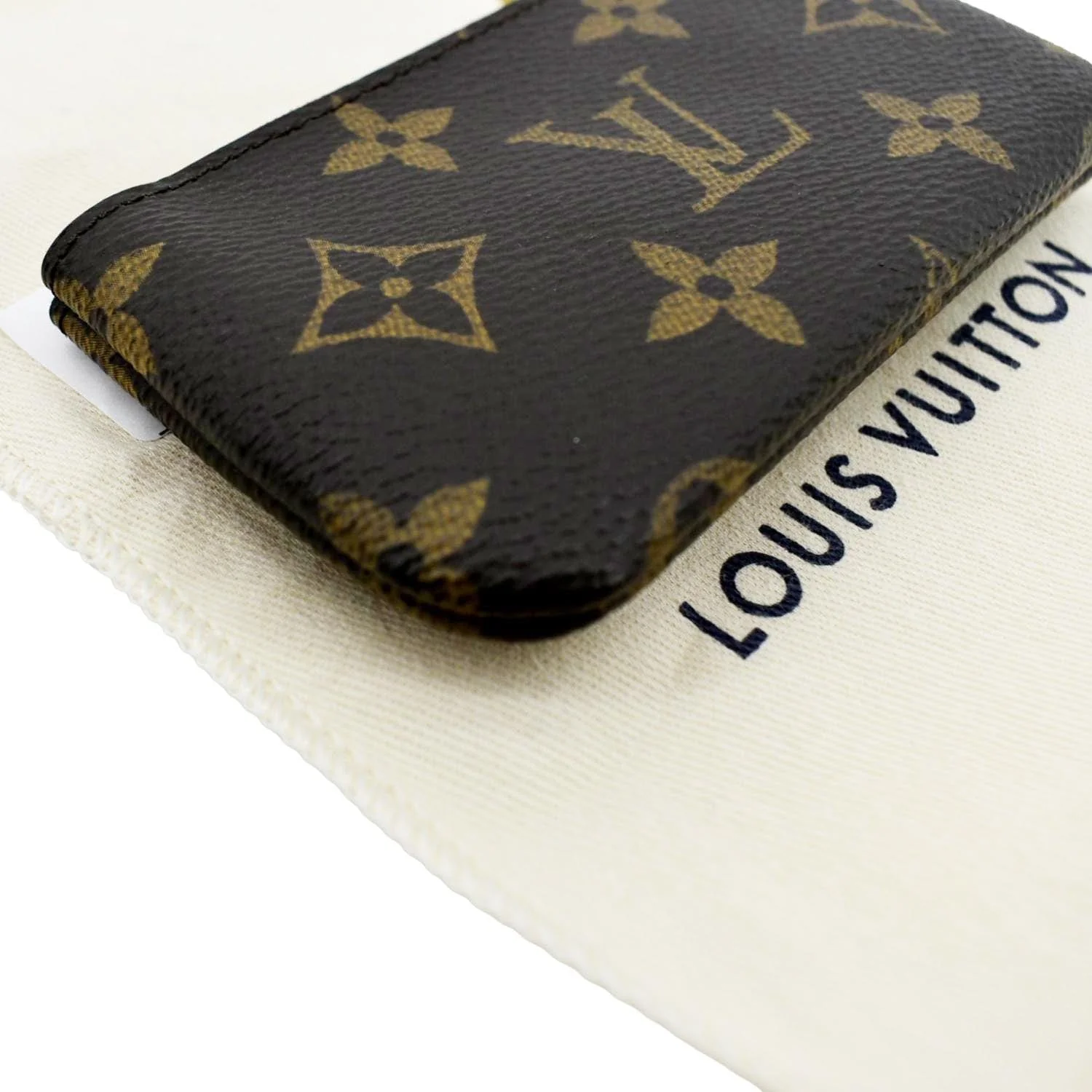 LOUIS VUITTON Pochette Key Cles Monogram Canvas Coin Case Brown - Image 7