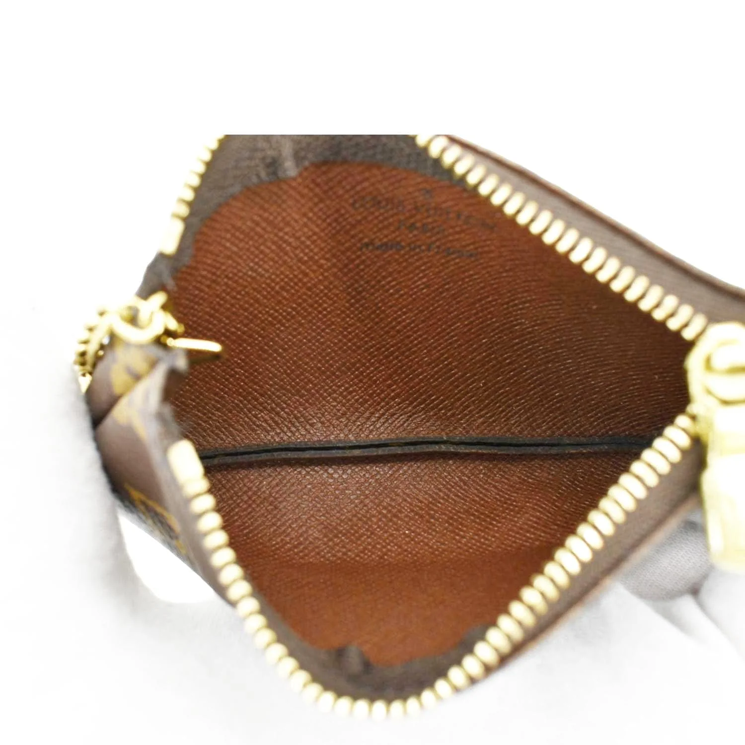 LOUIS VUITTON Pochette Key Cles Monogram Canvas Coin Case Brown - Image 9