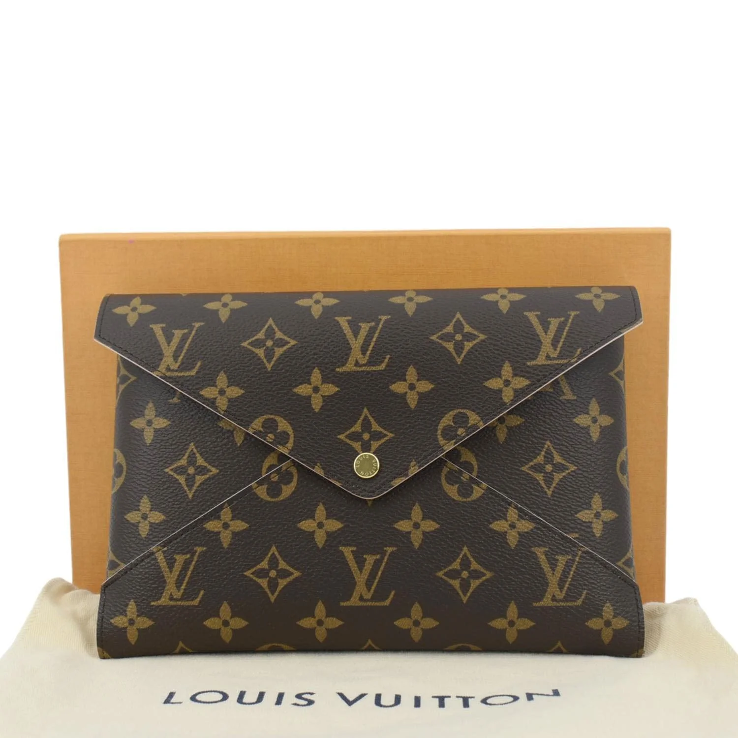 LOUIS VUITTON Kirigami Pochette Large Monogram Canvas Clutch Brown - Image 3