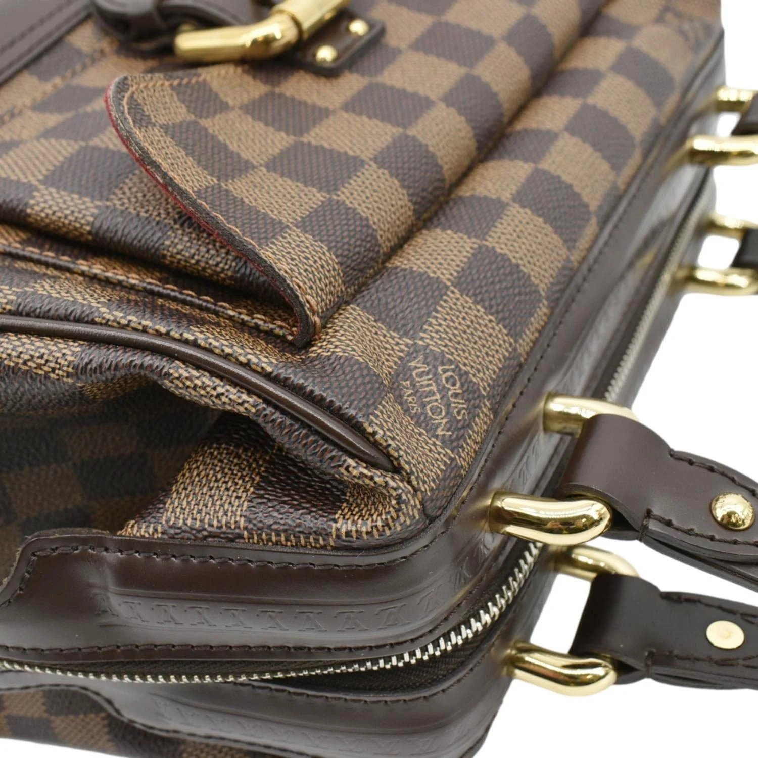 LOUIS VUITTON Knightsbridge Damier Ebene Satchel Bag Brown - Image 5