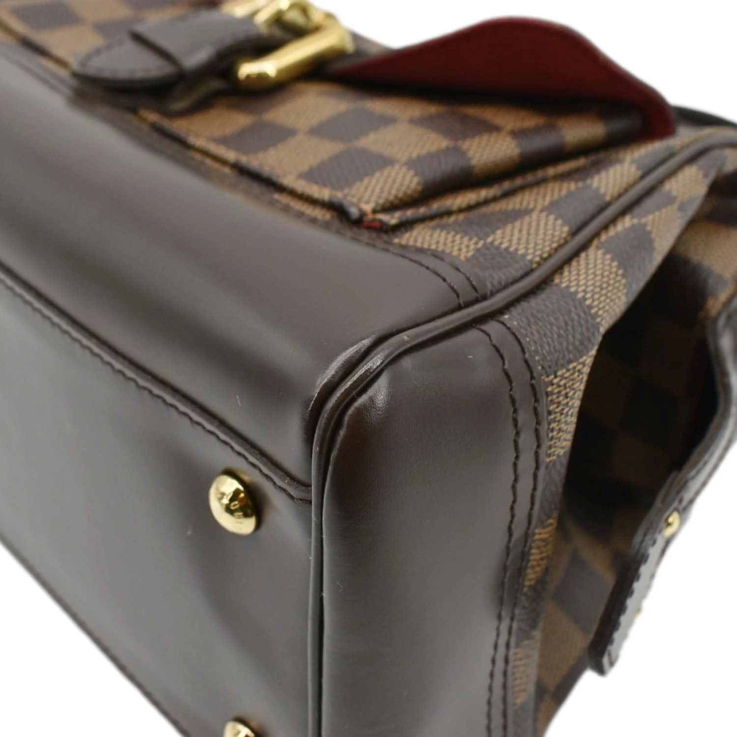 LOUIS VUITTON Knightsbridge Damier Ebene Satchel Bag Brown - Image 7