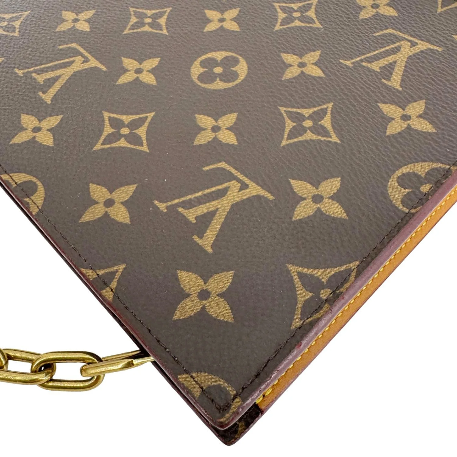 LOUIS VUITTON Legacy Monogram Canvas Chain Clutch Brown - Image 6