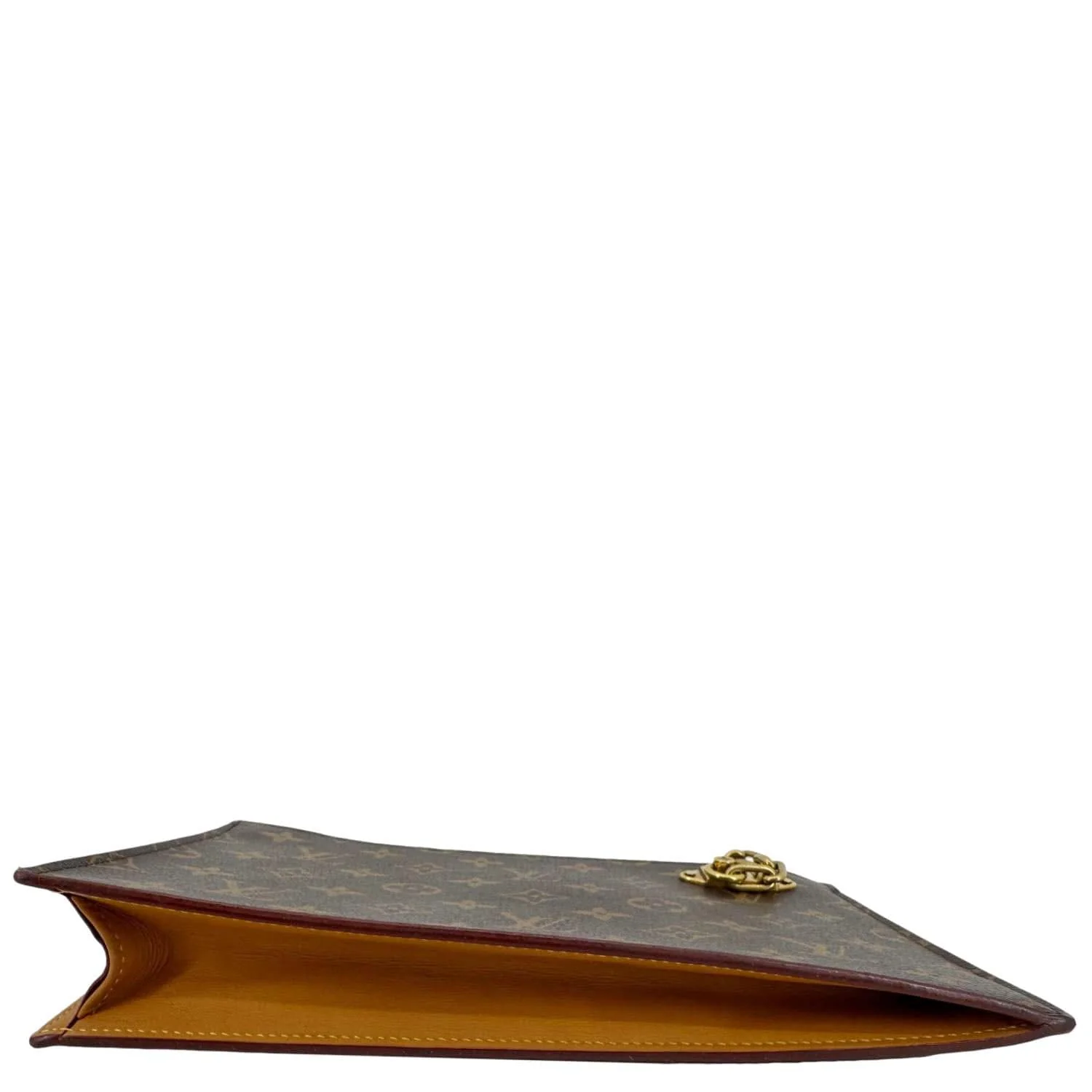 LOUIS VUITTON Legacy Monogram Canvas Chain Clutch Brown - Image 9