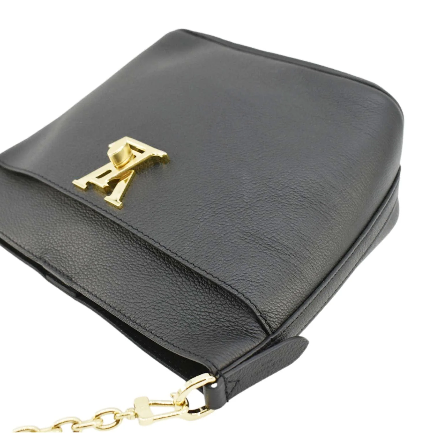 LOUIS VUITTON Lock and Walk Lockme Leather Bucket Shoulder Bag Black - Image 7