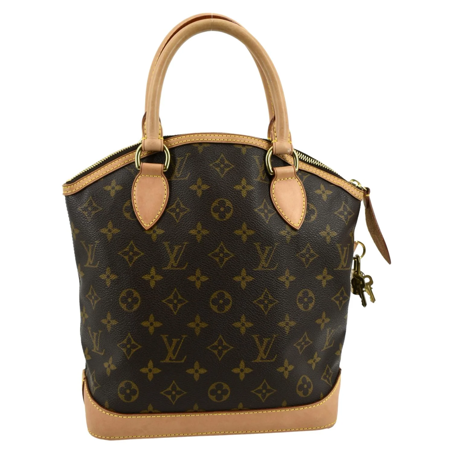 LOUIS VUITTON Lockit Vertical PM Monogram Canvas Tote Bag Brown - Image 3