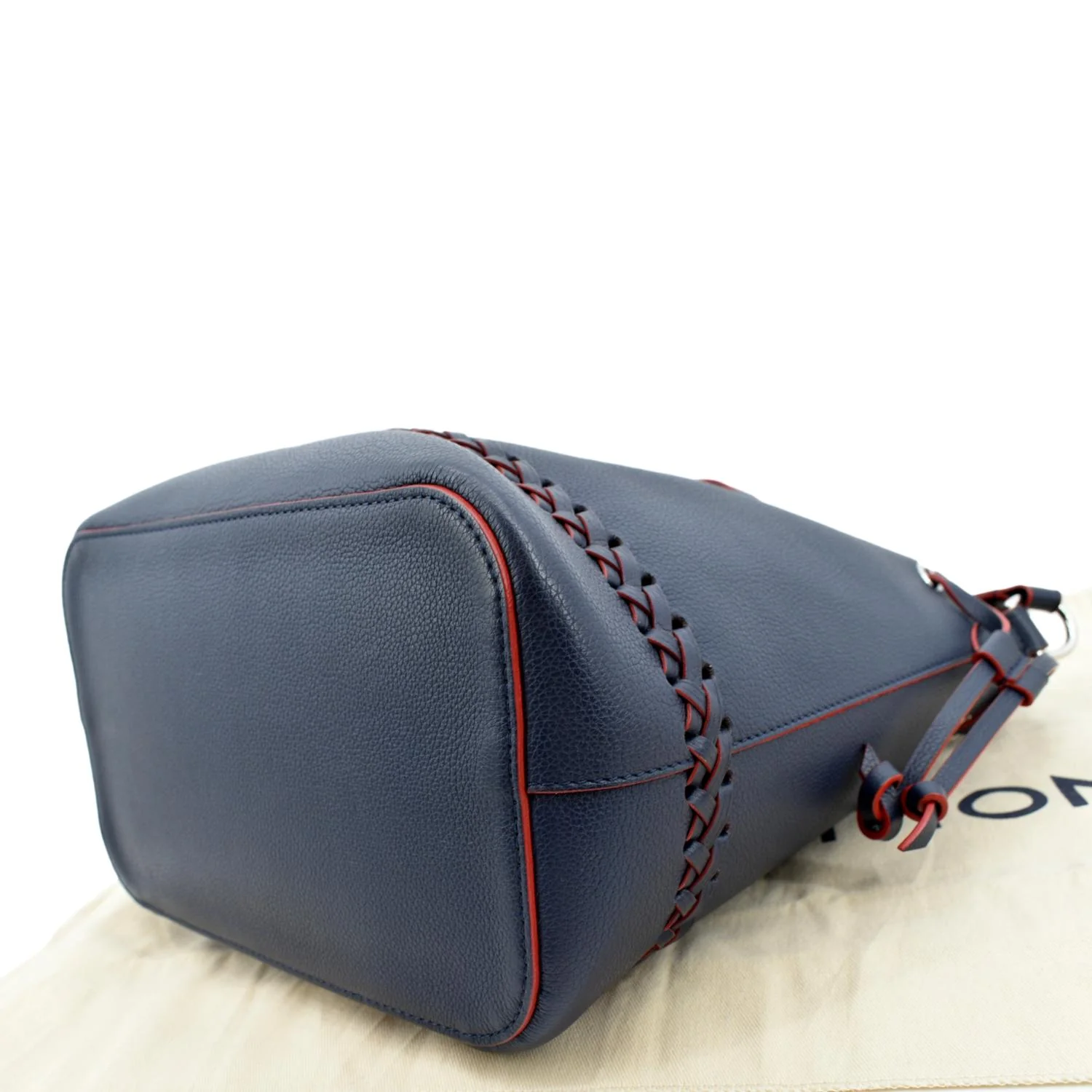 LOUIS VUITTON Lockme Bucket Calf Leather Shoulder Bag Marine Rouge - Image 8