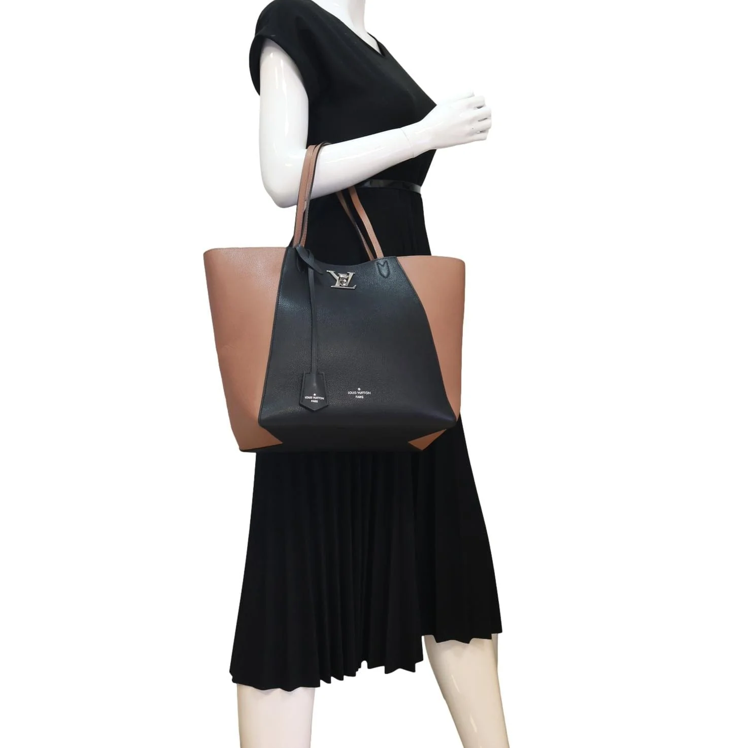 LOUIS VUITTON Lockme Cabas Leather Tote Bag Bois de Rose - Image 2
