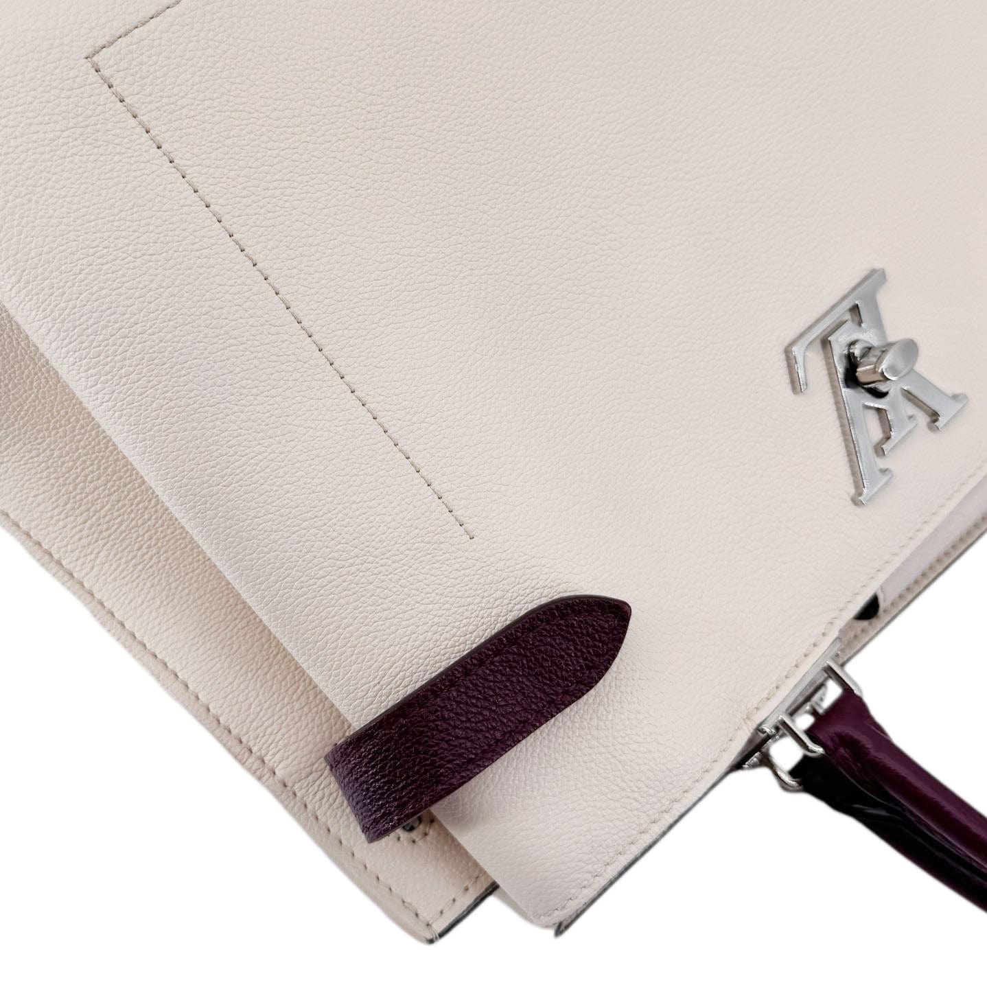 LOUIS VUITTON Lockme Day Calfskin Leather Tote Bag Cream - Image 6