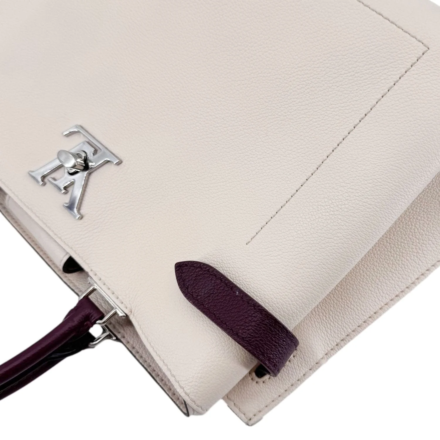 LOUIS VUITTON Lockme Day Calfskin Leather Tote Bag Cream - Image 7