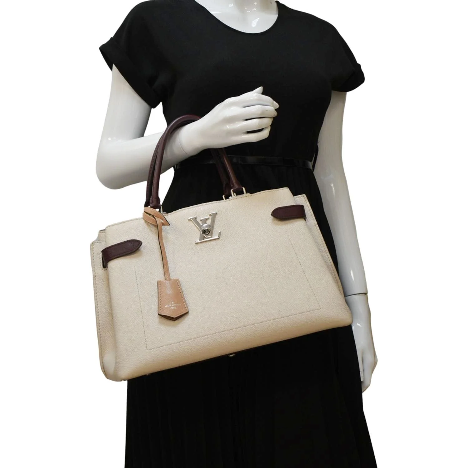 LOUIS VUITTON Lockme Day Leather Shoulder Bag Creme - Image 2