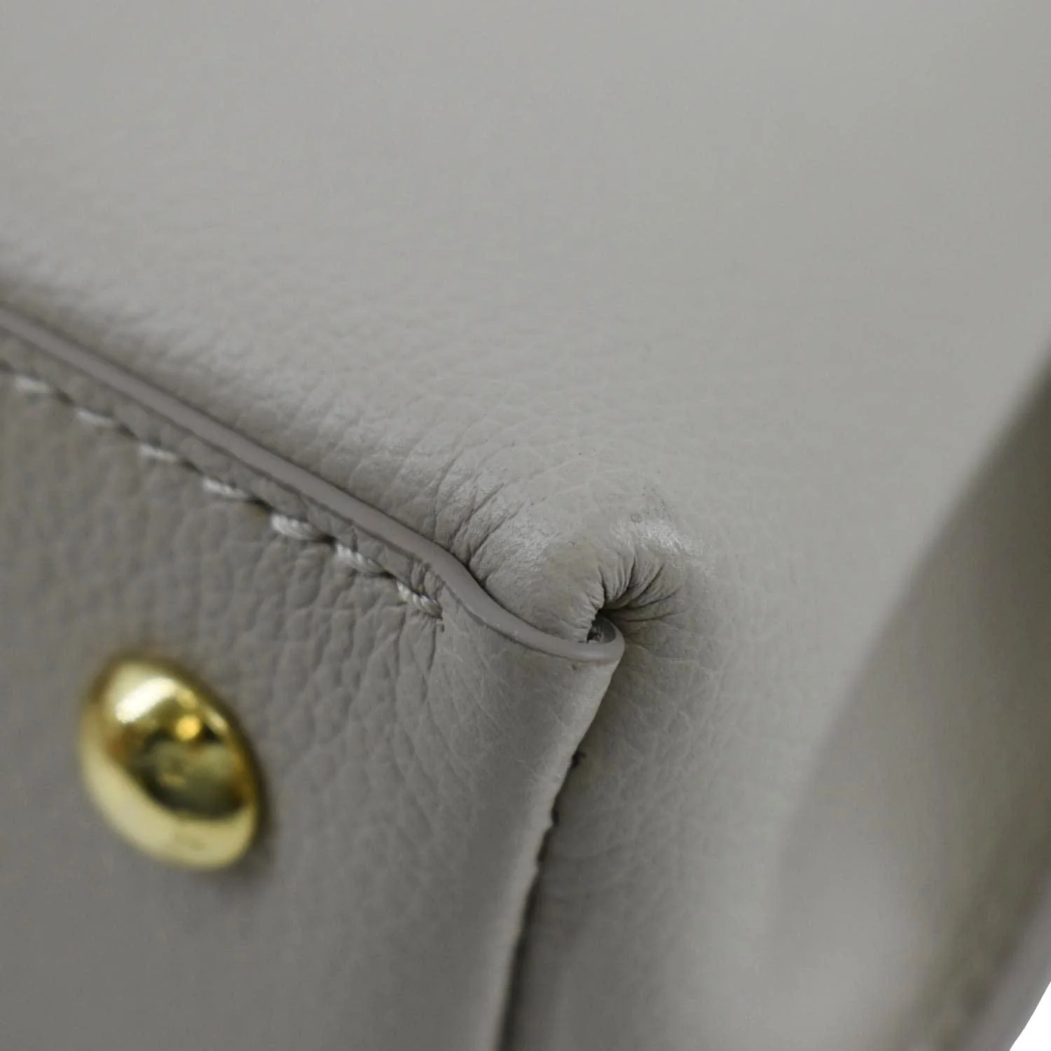 LOUIS VUITTON Mini Lockme Ever Leather Shoulder Bag Greige - Image 8