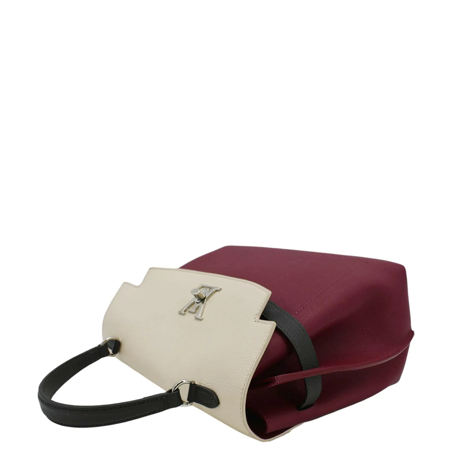 LOUIS VUITTON Lockme Ever MM Leather Crossbody Bag Maroon - Image 8