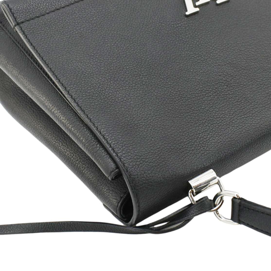 LOUIS VUITTON Lockme II Calfskin Leather Shoulder Bag Black - Image 6