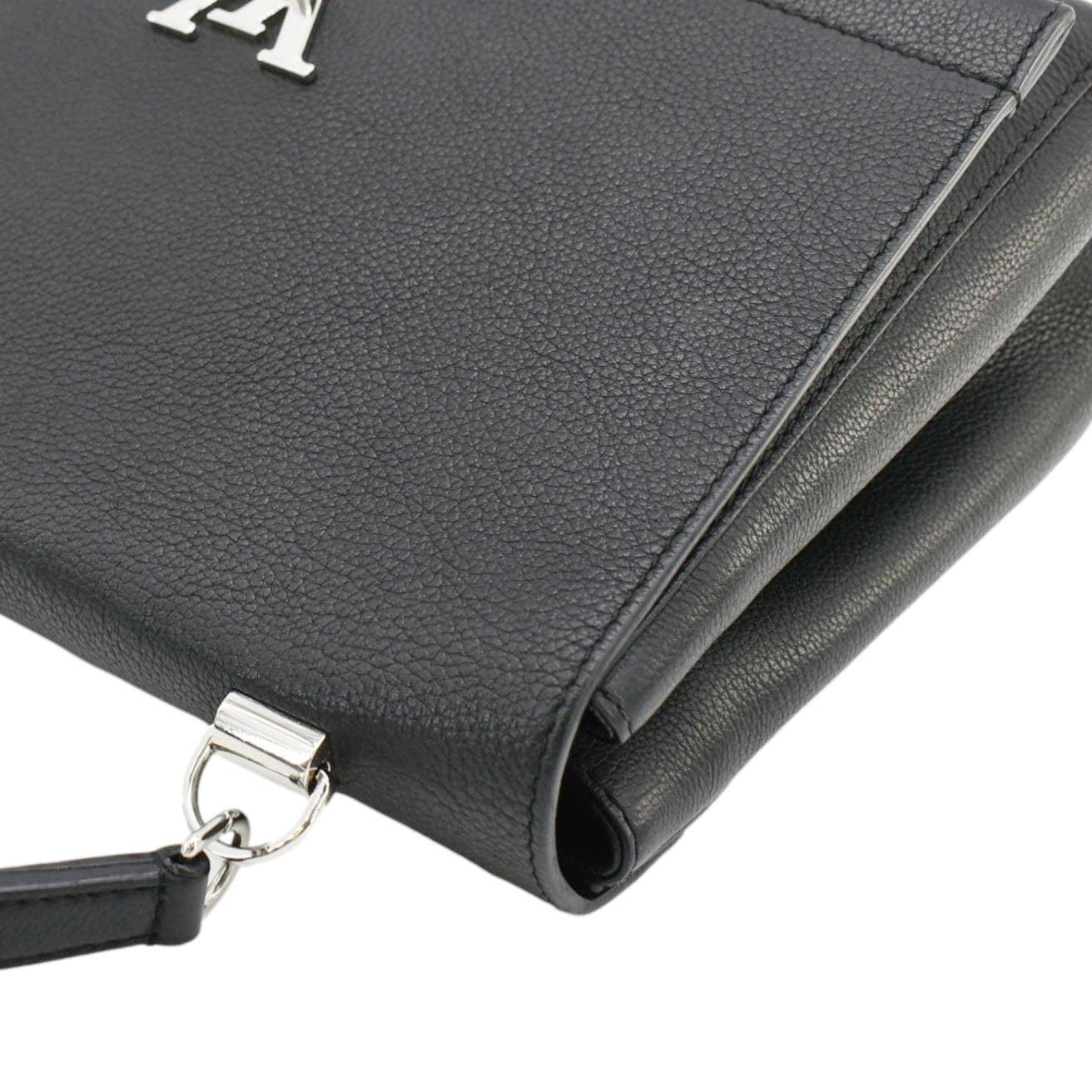 LOUIS VUITTON Lockme II Calfskin Leather Shoulder Bag Black - Image 7