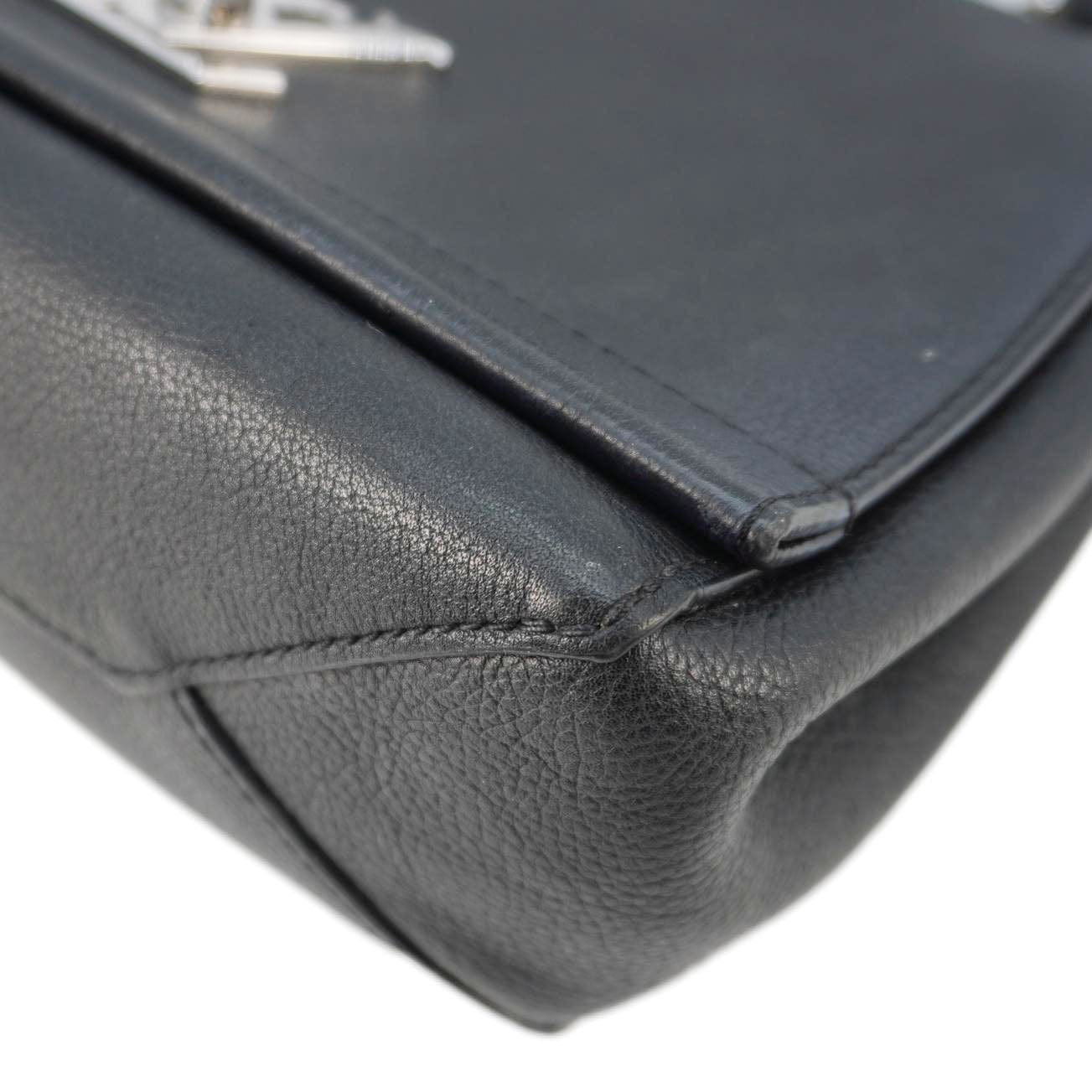LOUIS VUITTON Lockme II BB Pebbled Leather Shoulder Bag Black - Image 8