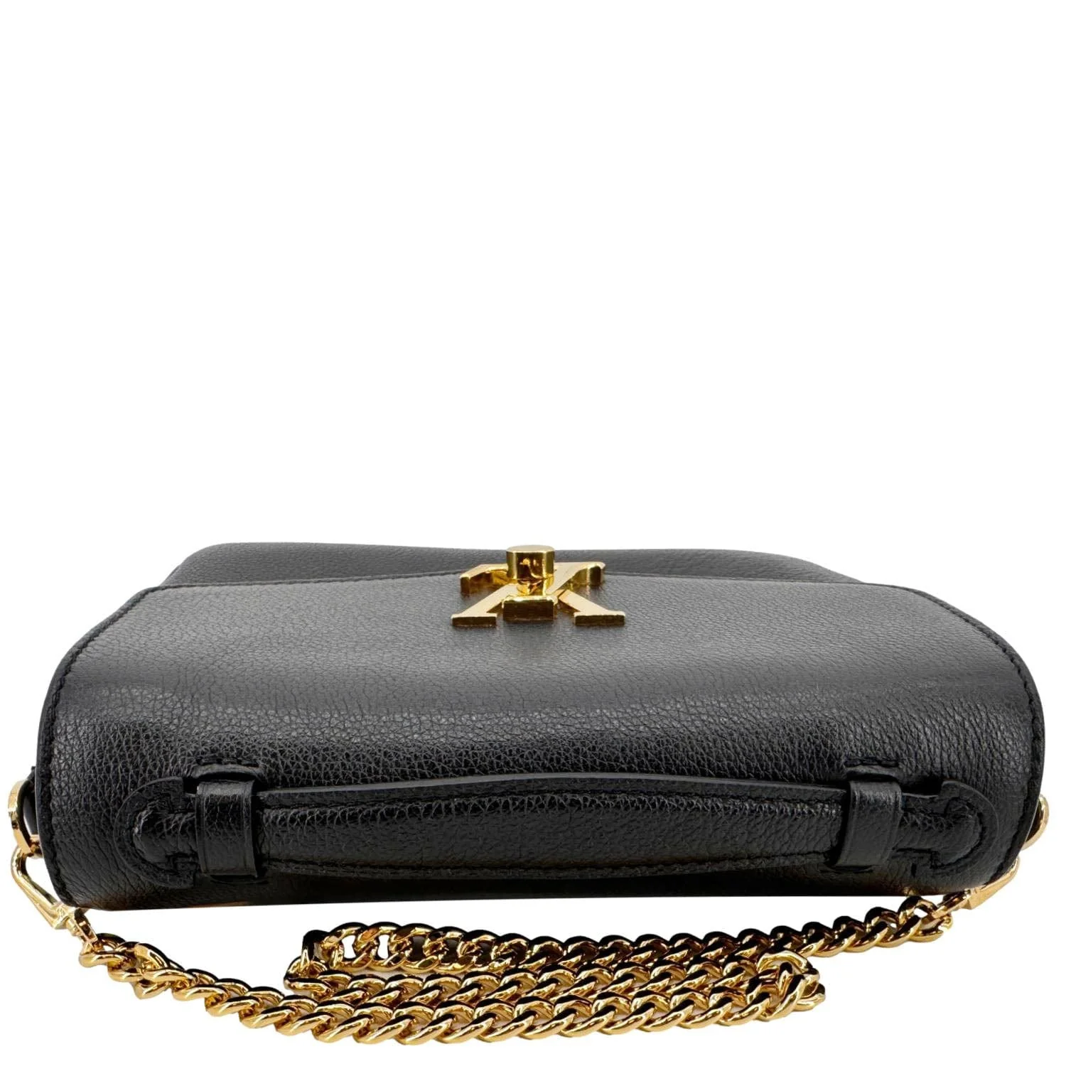 LOUIS VUITTON Lockme Oxford Grained Leather Crossbody Bag Black - Image 5