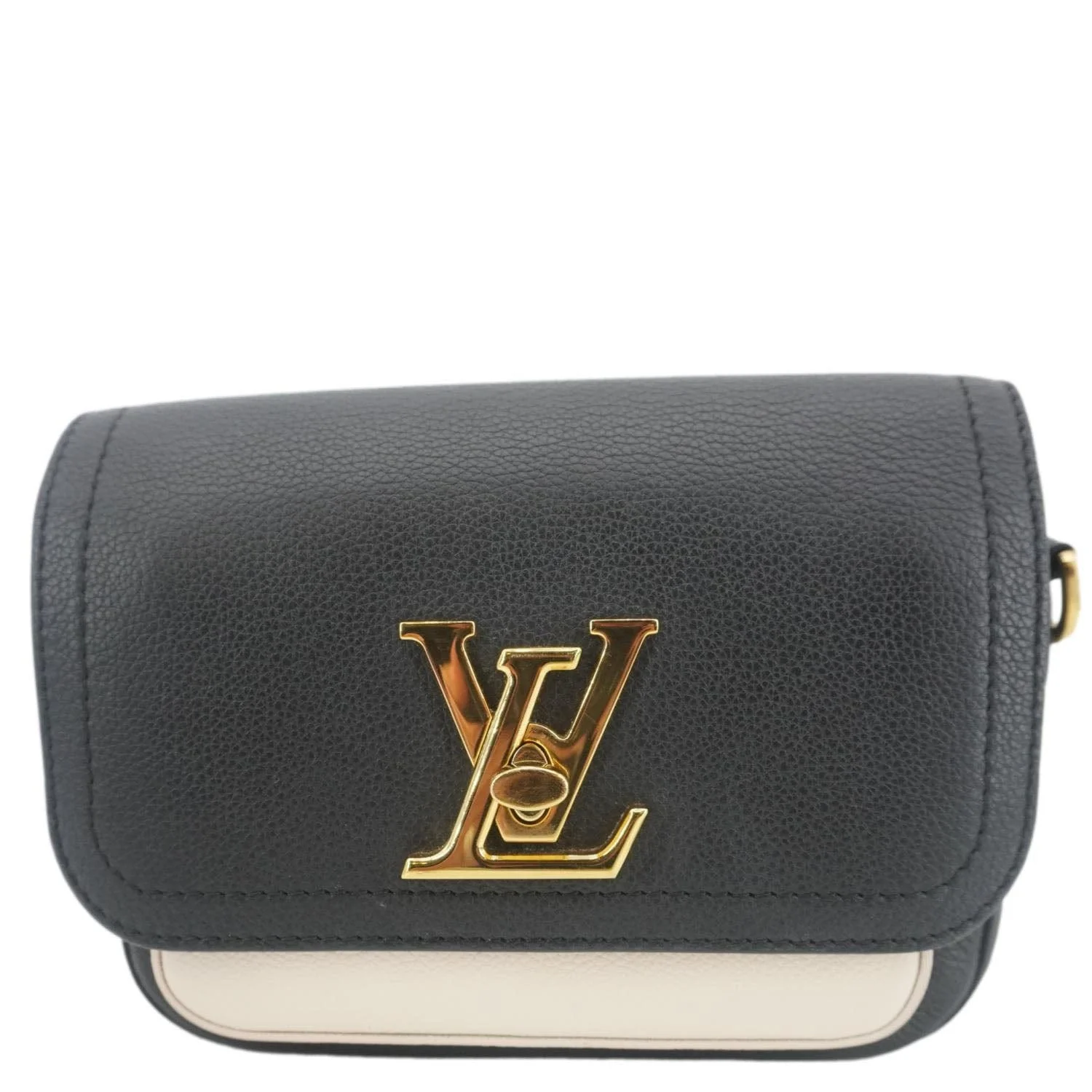 LOUIS VUITTON Lockme Tender Grained Calfskin Leather Shoulder Bag Black - Image 4
