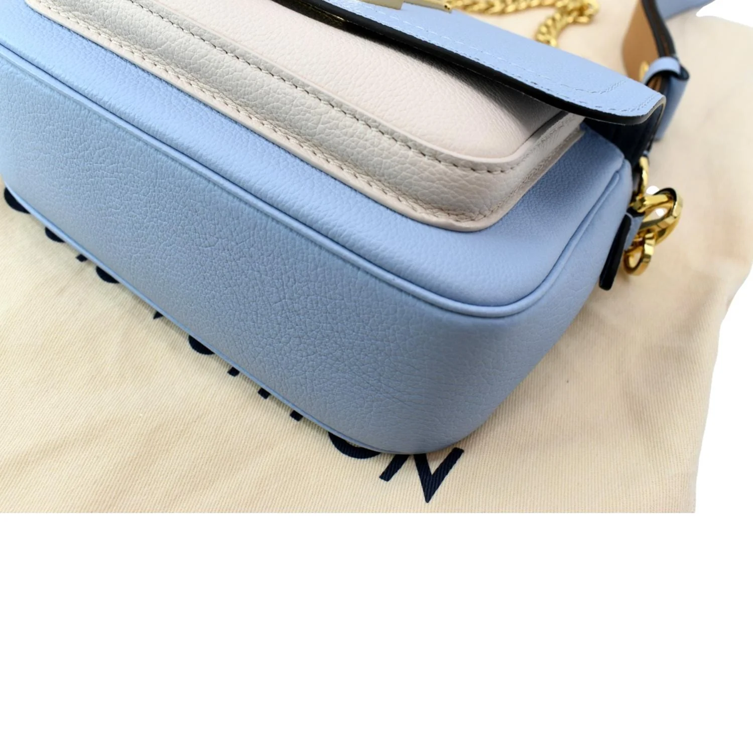LOUIS VUITTON Lockme Tender Grained Calfskin Leather Shoulder Bag Blue - Image 5