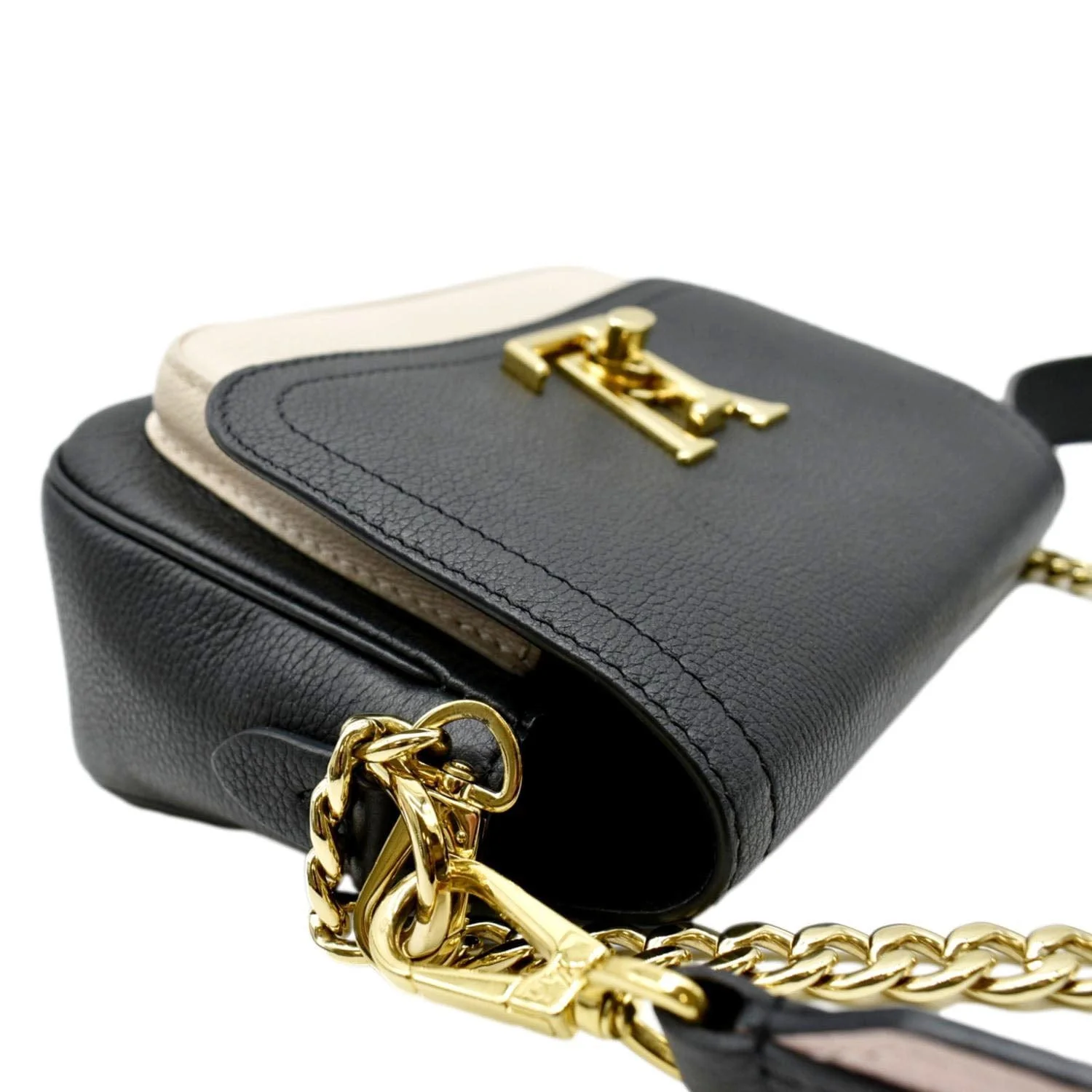 LOUIS VUITTON Lockme Tender Grained Calfskin Leather Shoulder Bag Black - Image 5
