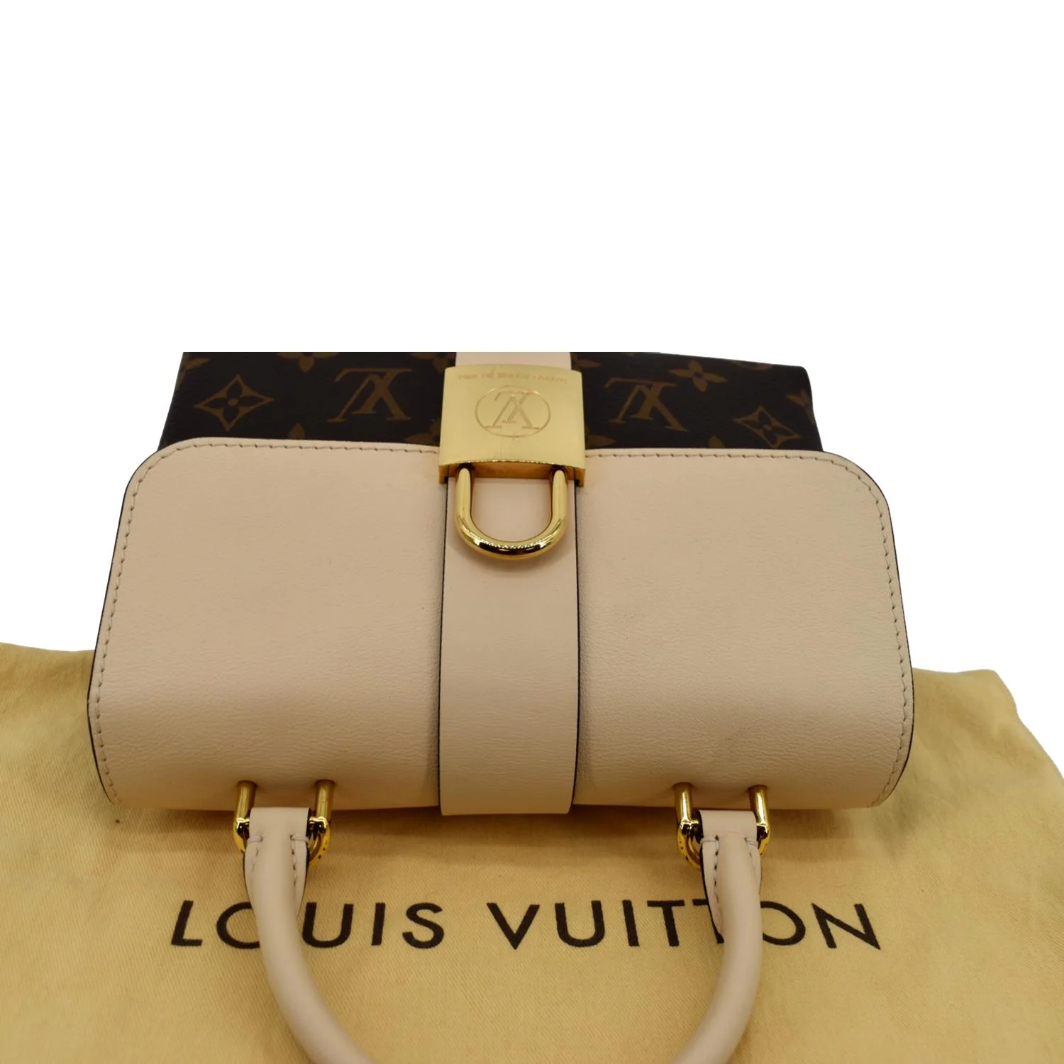 LOUIS VUITTON Locky BB Monogram Canvas Satchel Bag Neutral - Image 3