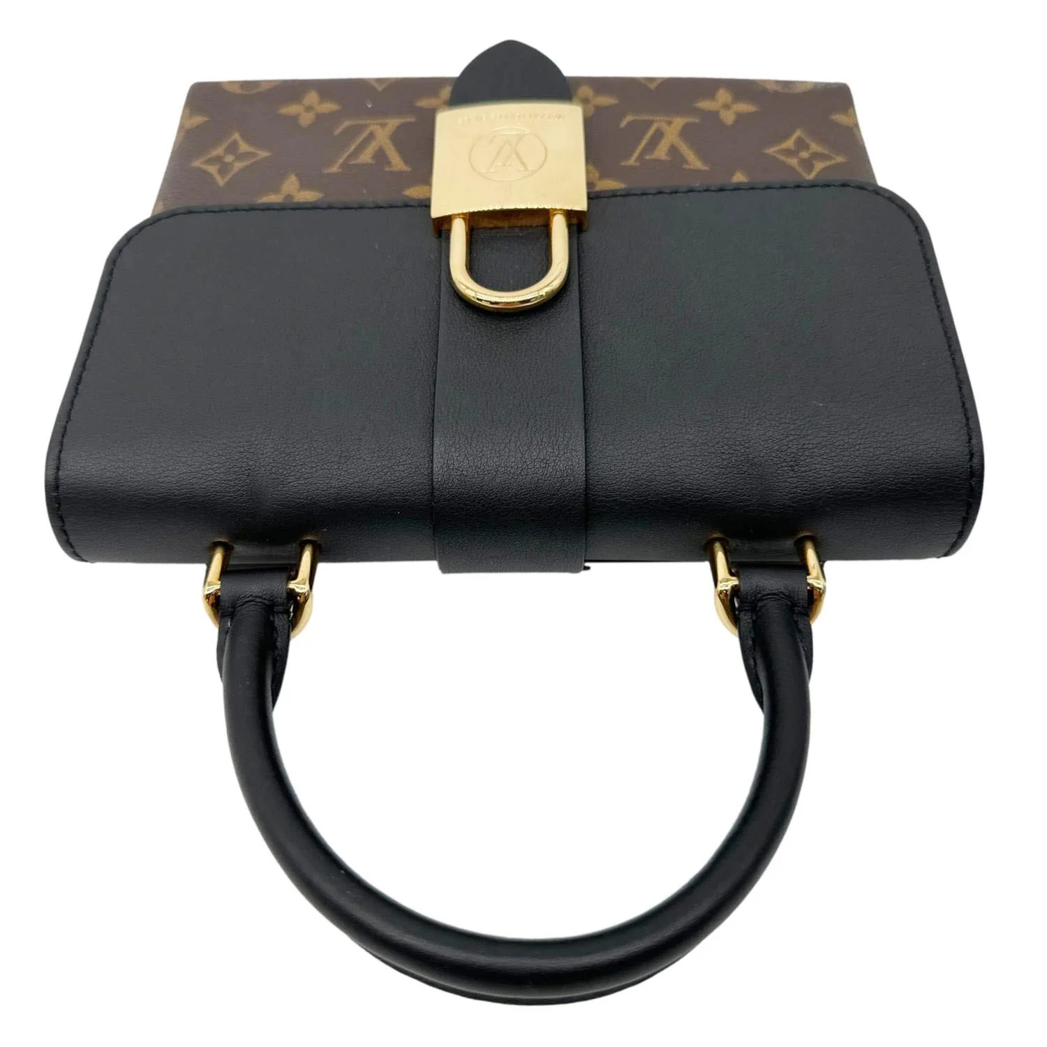 LOUIS VUITTON Locky BB Monogram Canvas Satchel Bag Brown - Image 4