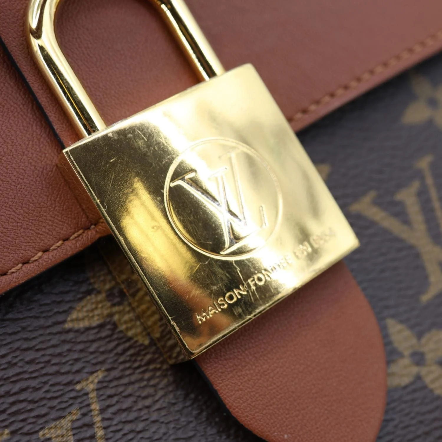 LOUIS VUITTON Locky BB Monogram Canvas Shoulder Bag Brown - Image 14