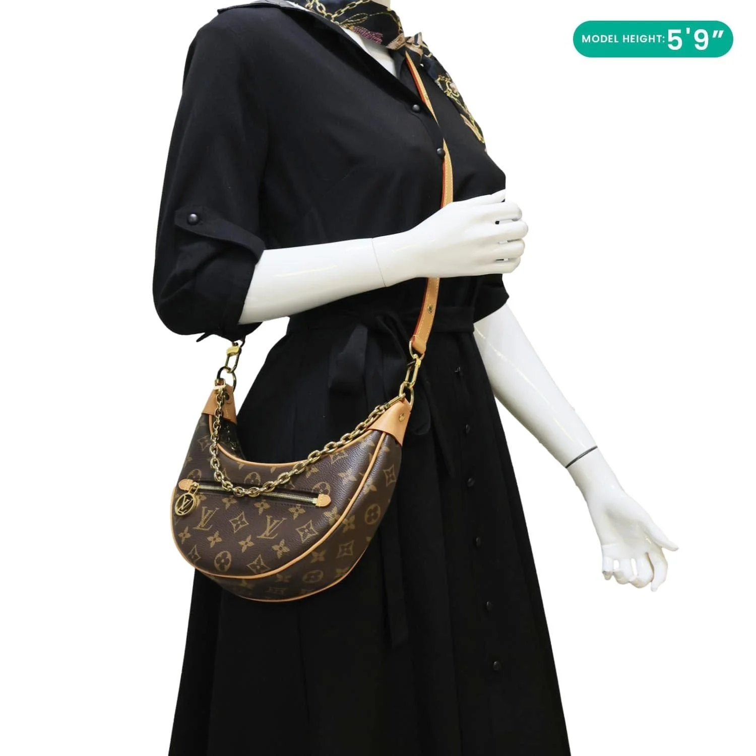 LOUIS VUITTON Loop Monogram Reverse Canvas Hobo Bag Brown - Image 2