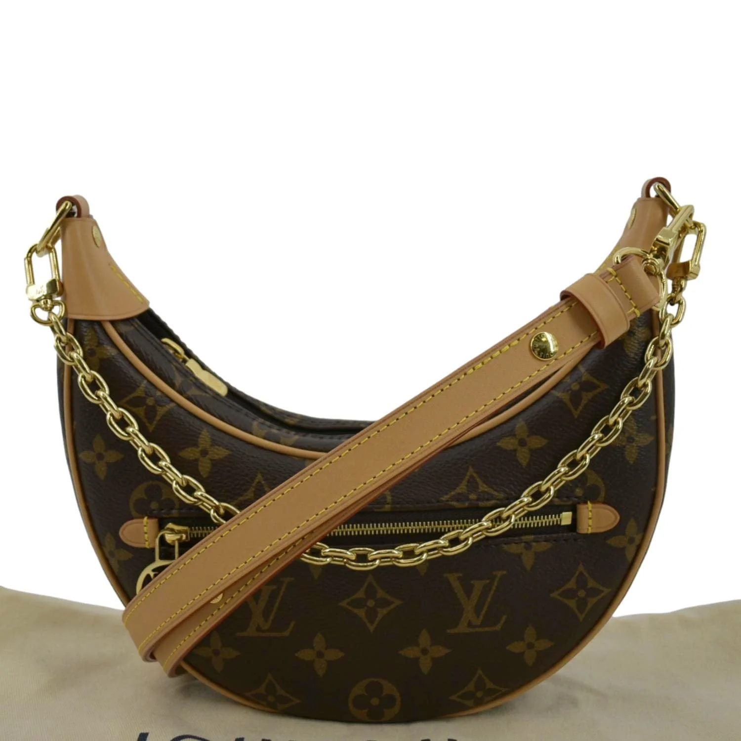 LOUIS VUITTON Loop Monogram Canvas Baguette Bag Brown - Image 3