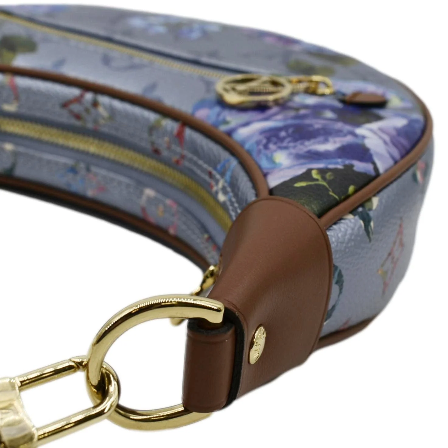 LOUIS VUITTON LV Garden Loop PM Metallic Monogram Satchel Bag Light Blue - Image 7