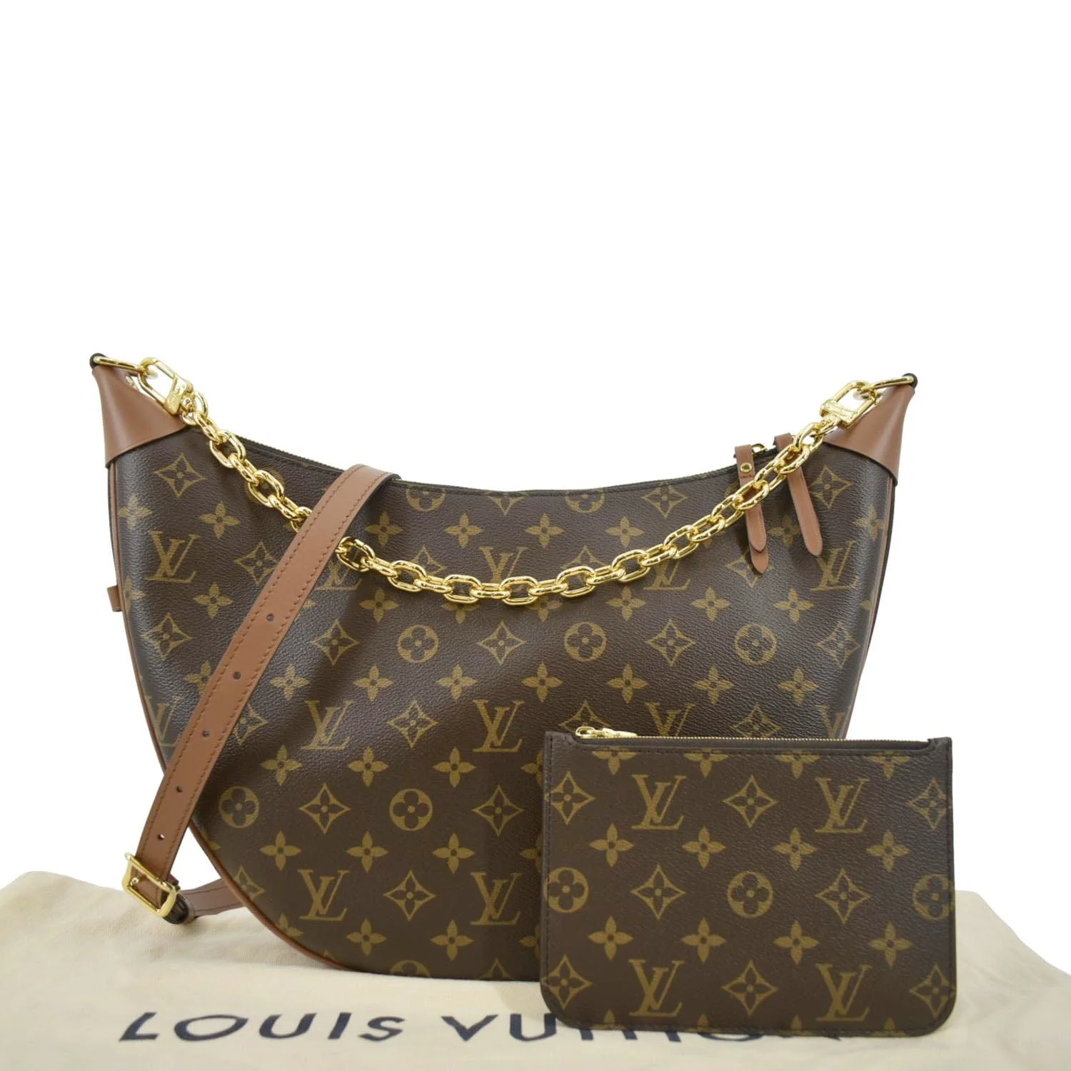 LOUIS VUITTON Loop Monogram Reverse Canvas Shoulder Bag Brown - Image 3