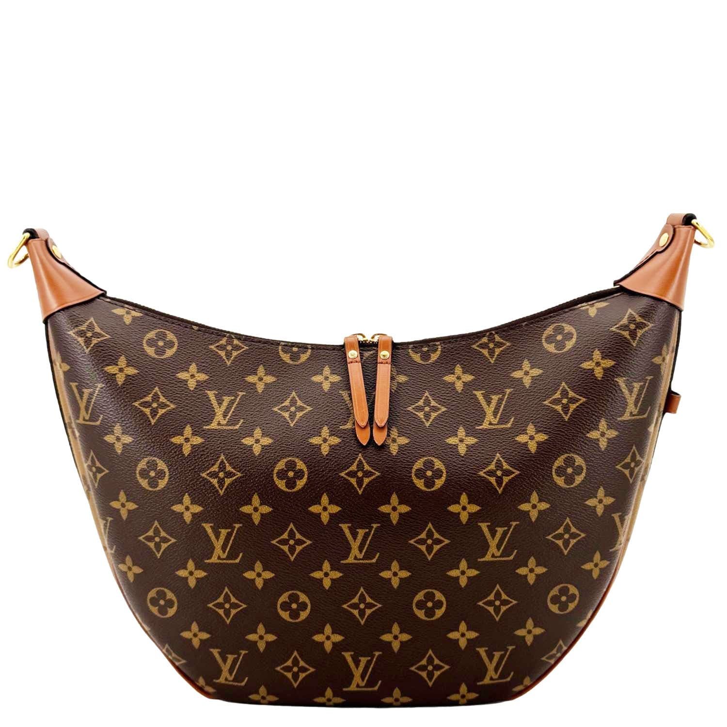 LOUIS VUITTON Loop Reverse Monogram Canvas Hobo Shoulder Bag Brown - Image 4