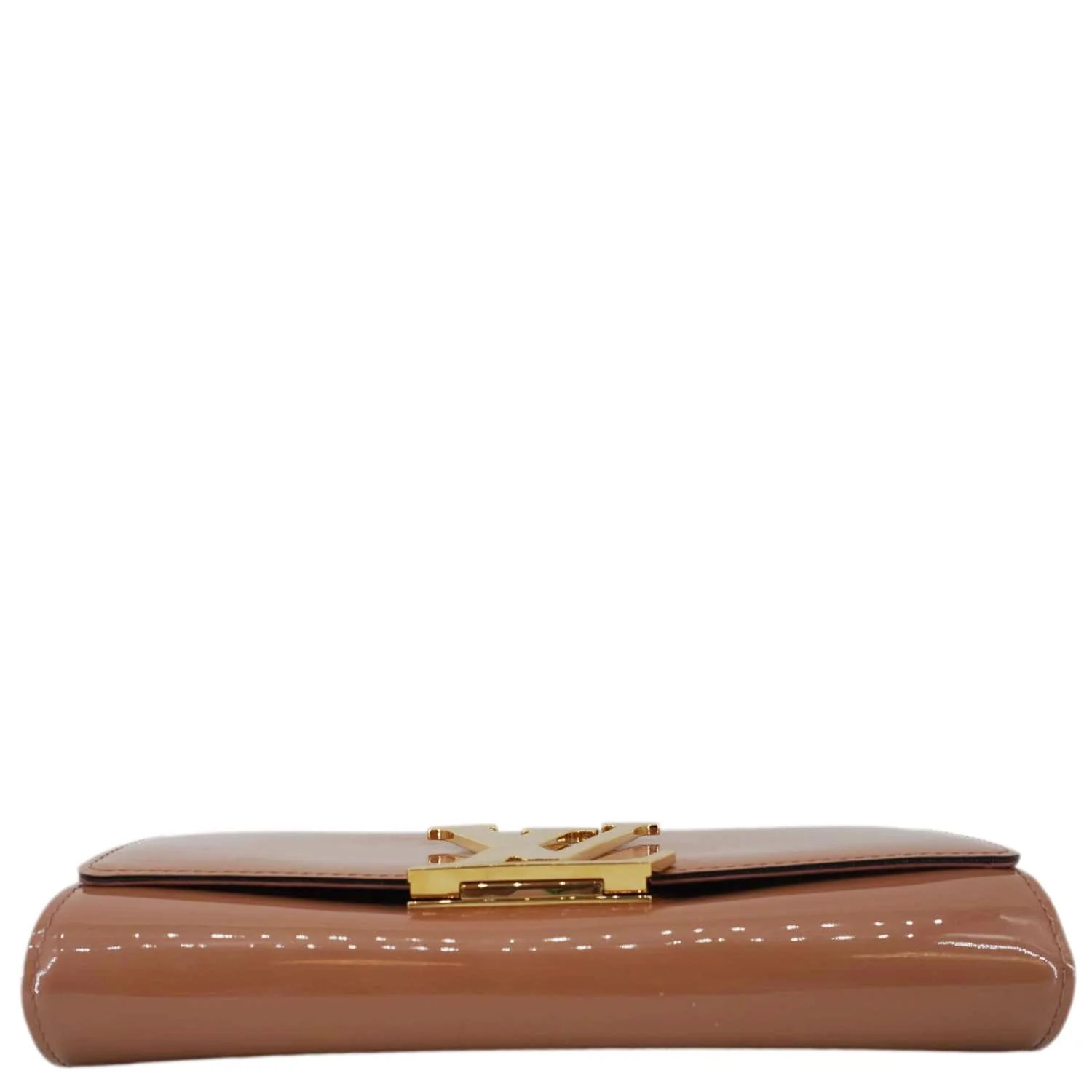 LOUIS VUITTON Louise Vernis Leather Clutch Tan - Image 10