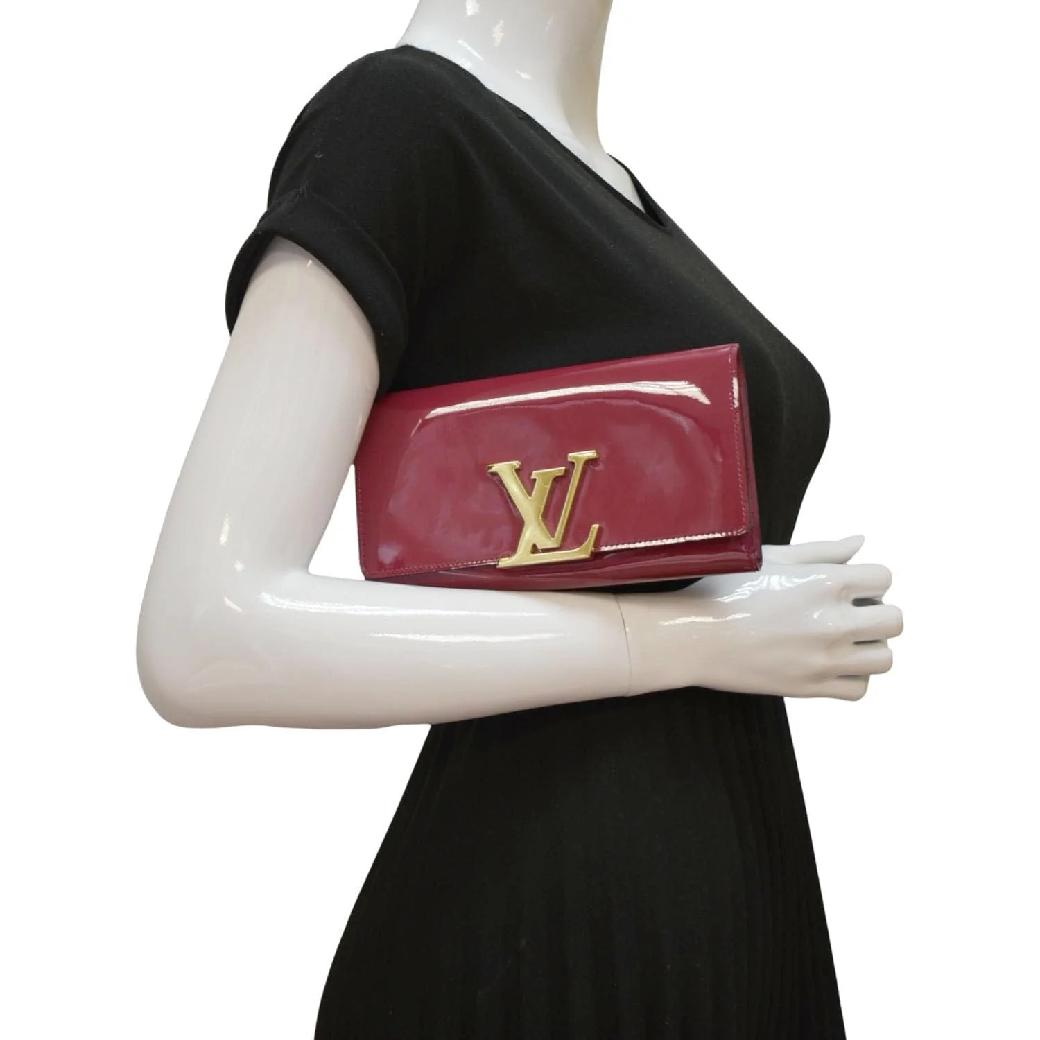 LOUIS VUITTON Louise Vernis Leather Long Wallet Red - Image 2