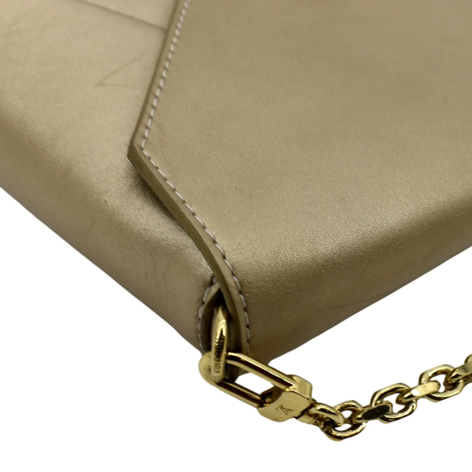LOUIS VUITTON Love Note Metallic Calfskin Chain Shoulder Bag Gold - Image 6