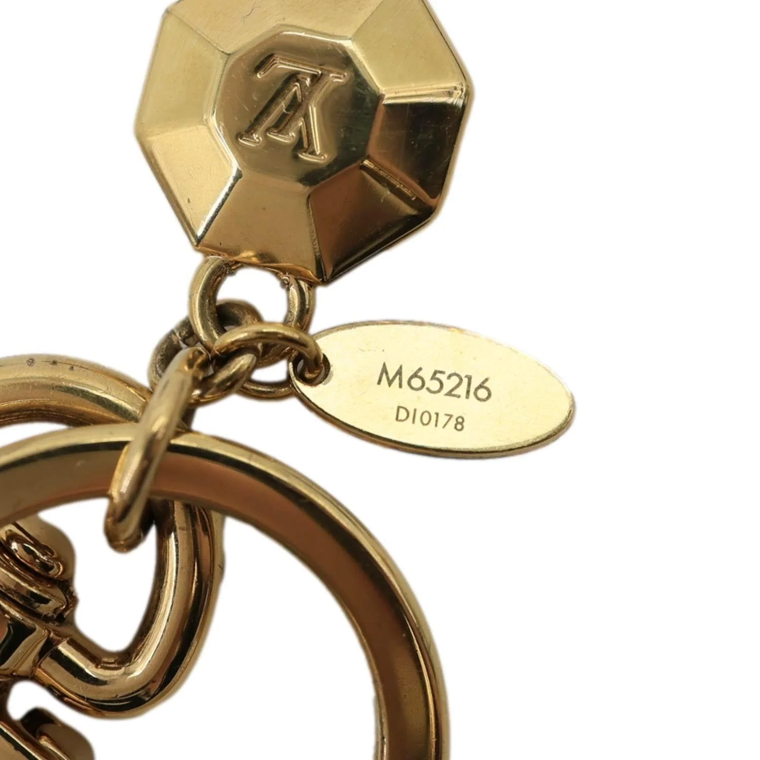 LOUIS VUITTON LV Facettes Metal Bag Charm Key Holder Gold - Image 6