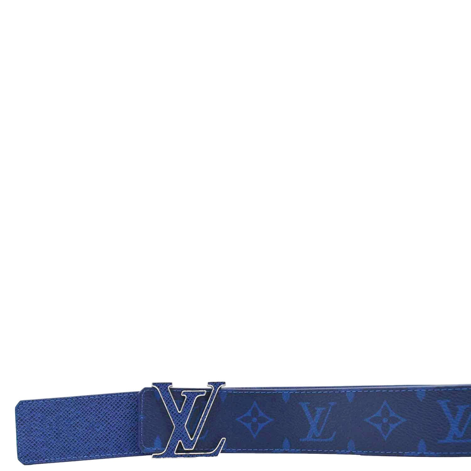 LOUIS VUITTON LV Initiales Reversible Monogram Canvas Belt Blue Size 100/40 - Image 5