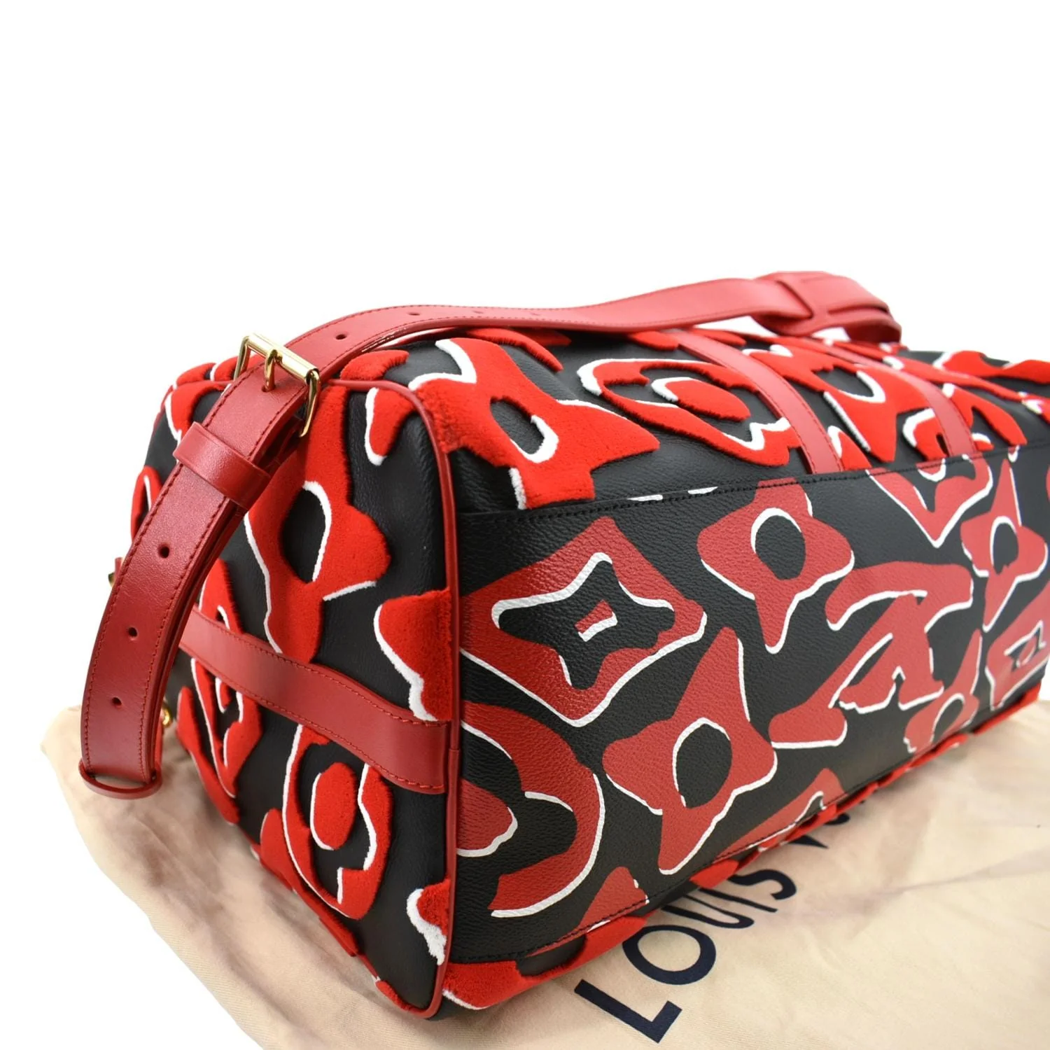 LOUIS VUITTON LVxUF Keepall Bandouliere 45 Tufted Monogram Satchel Bag Bicolor - Image 8