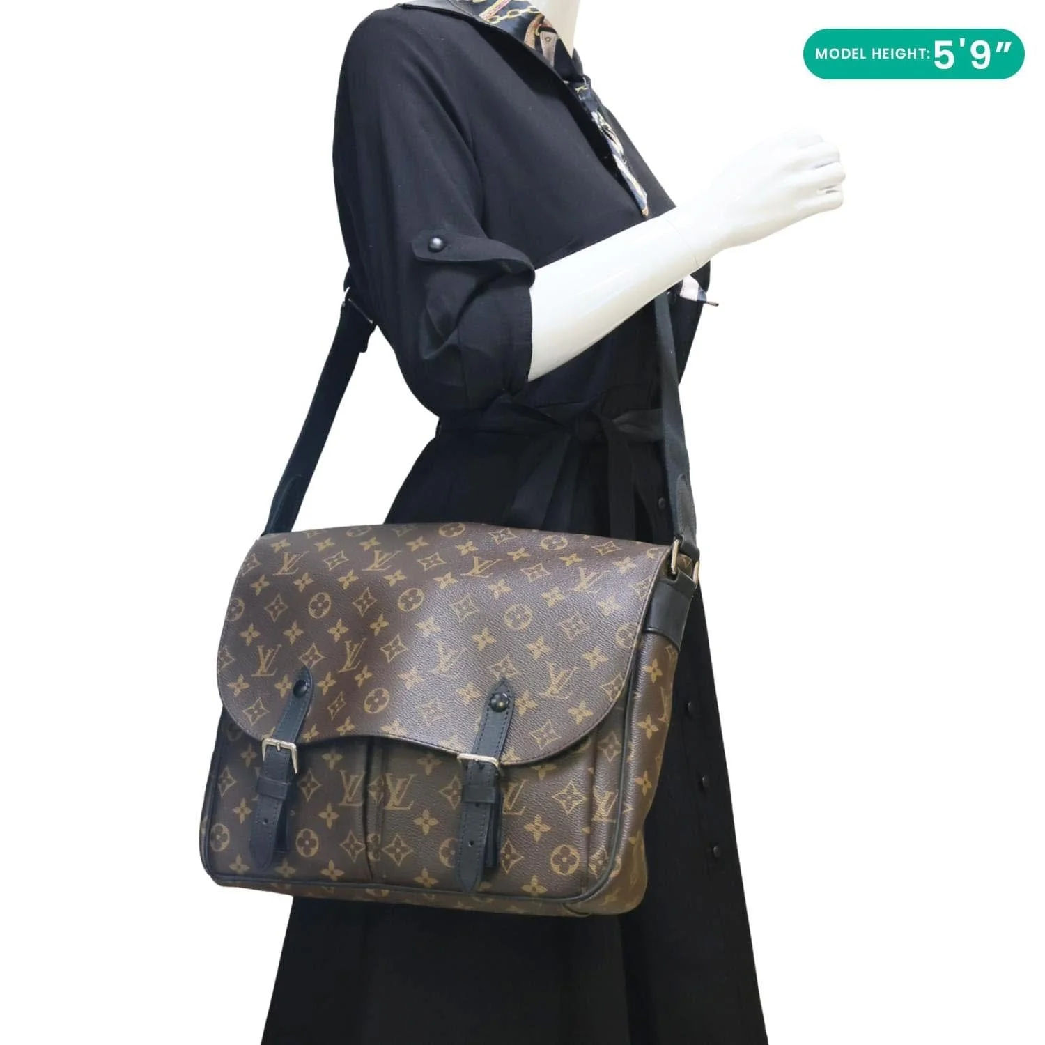 LOUIS VUITTON Christopher Monogram Macassar Messenger Bag Black - Image 2