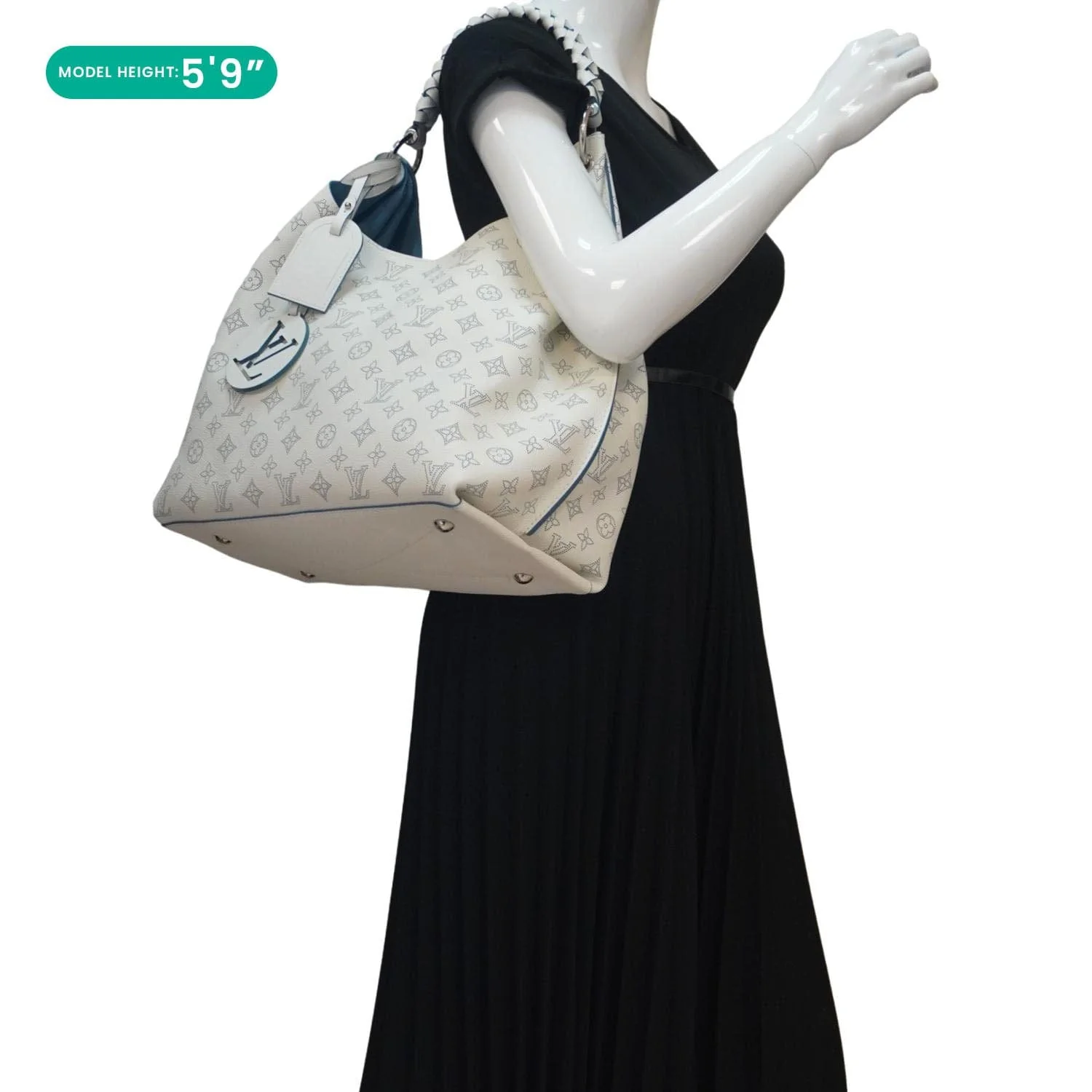 LOUIS VUITTON Carmel Mahina Leather Hobo Bag White - Image 2