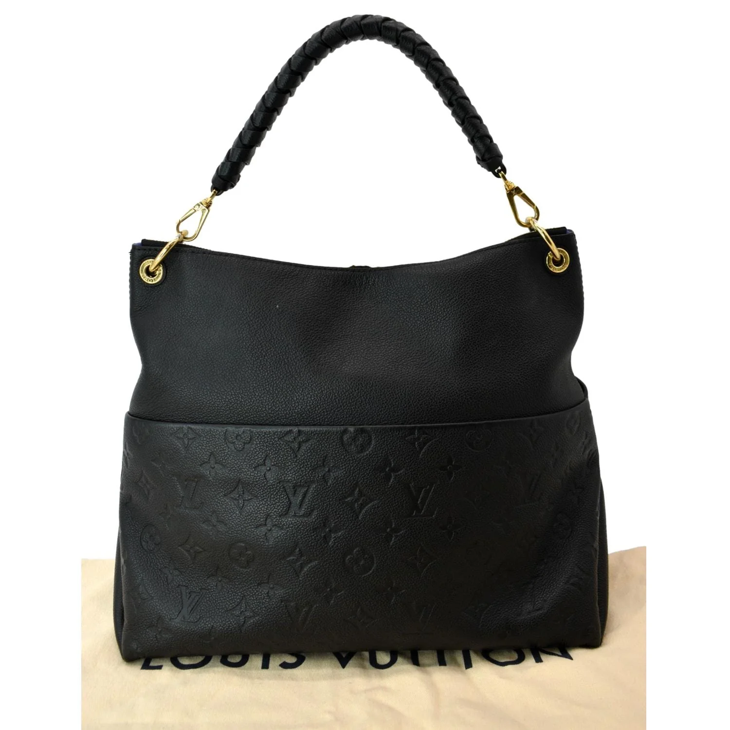 LOUIS VUITTON Maida Monogram Empreinte Leather Hobo Bag Black - Image 3