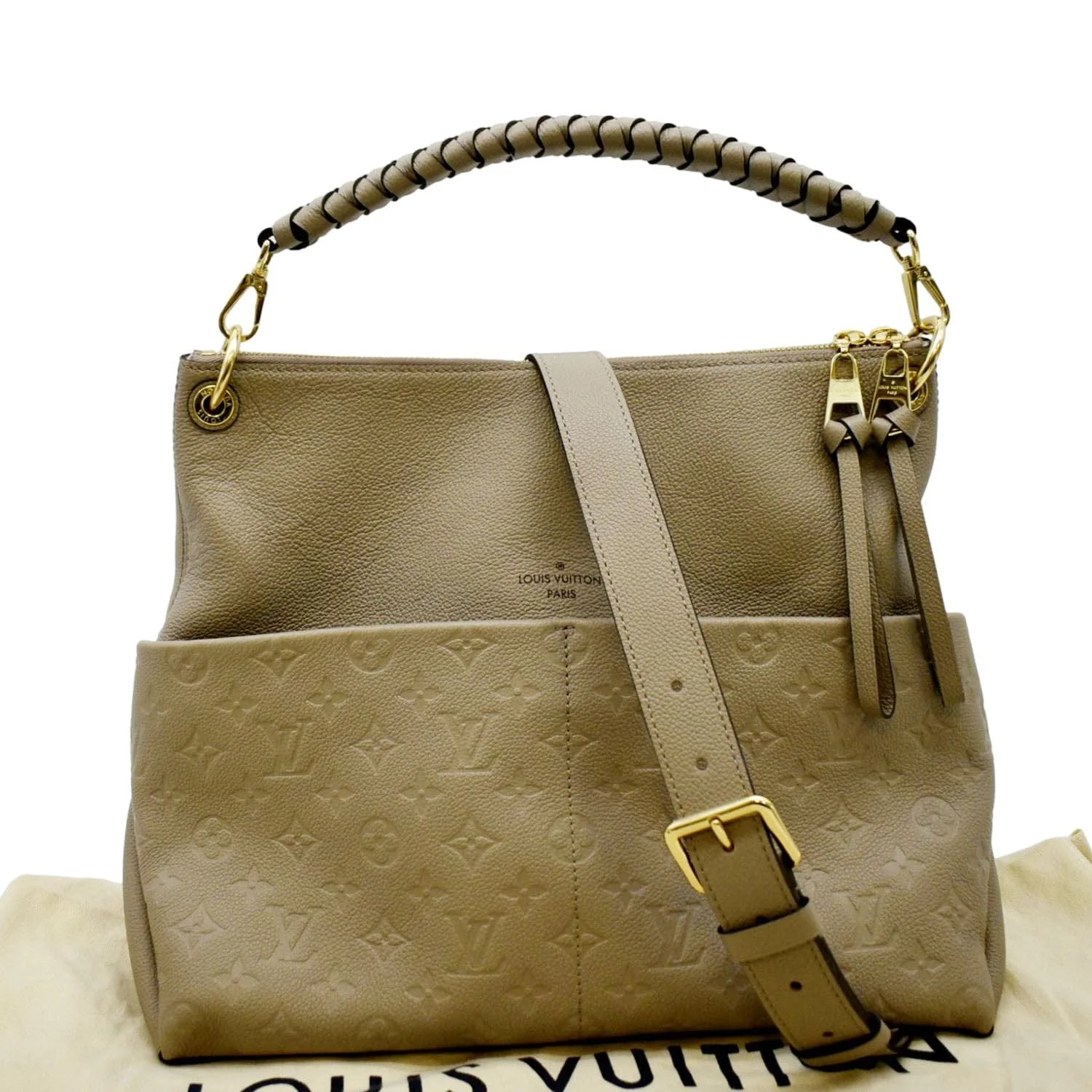 LOUIS VUITTON Maida Monogram Empreinte Leather Hobo Shoulder Bag Dune - Image 3