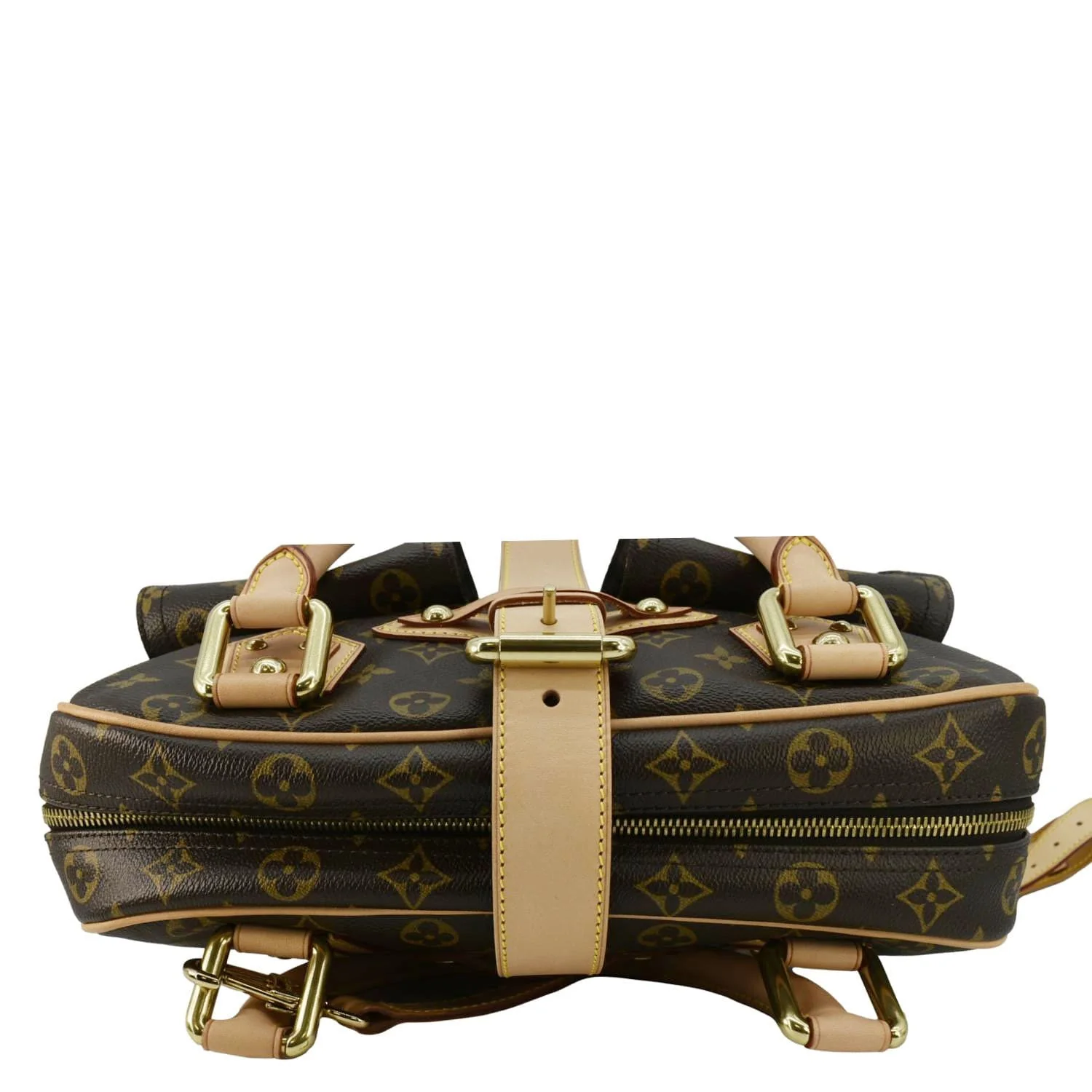 LOUIS VUITTON Manhattan GM Monogram Canvas Satchel Bag Brown - Image 4