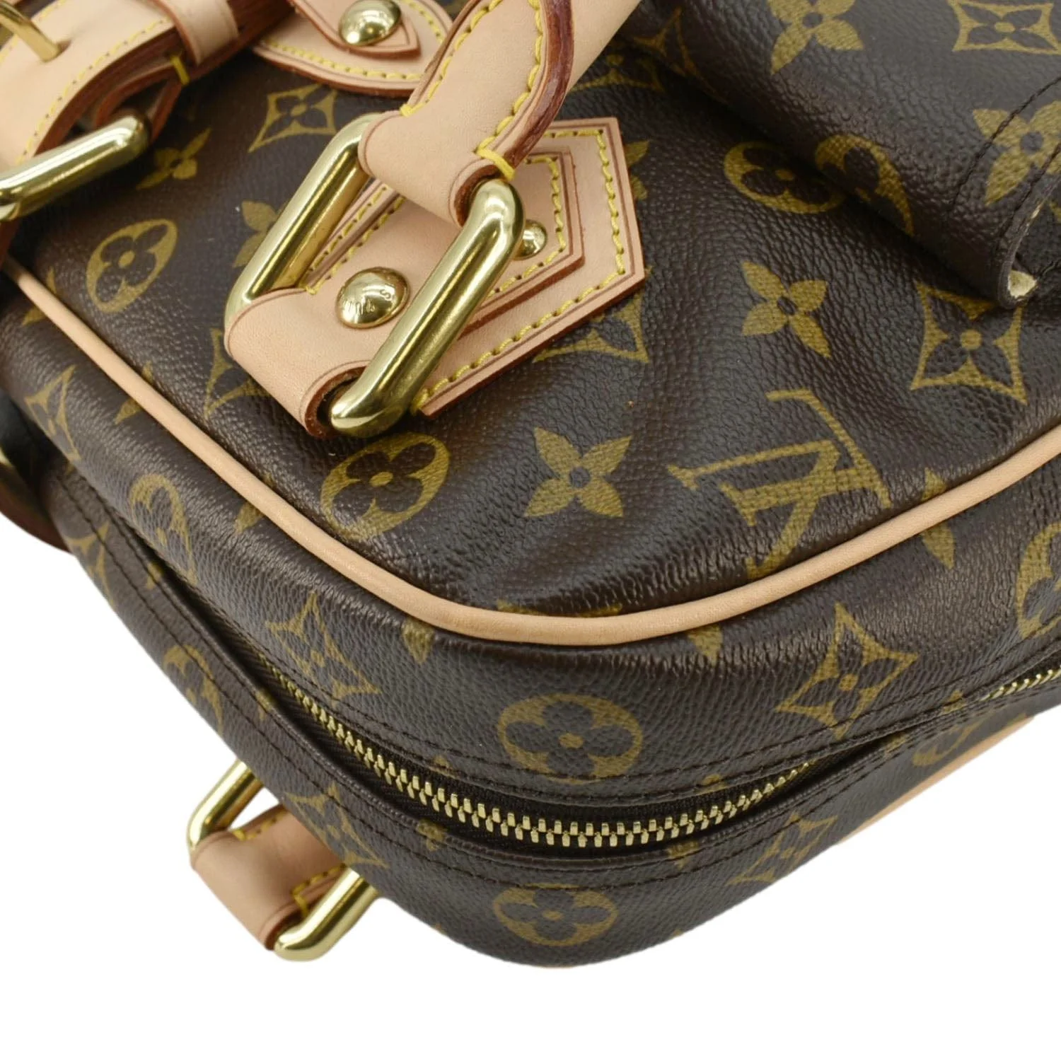 LOUIS VUITTON Manhattan GM Monogram Canvas Satchel Bag Brown - Image 5