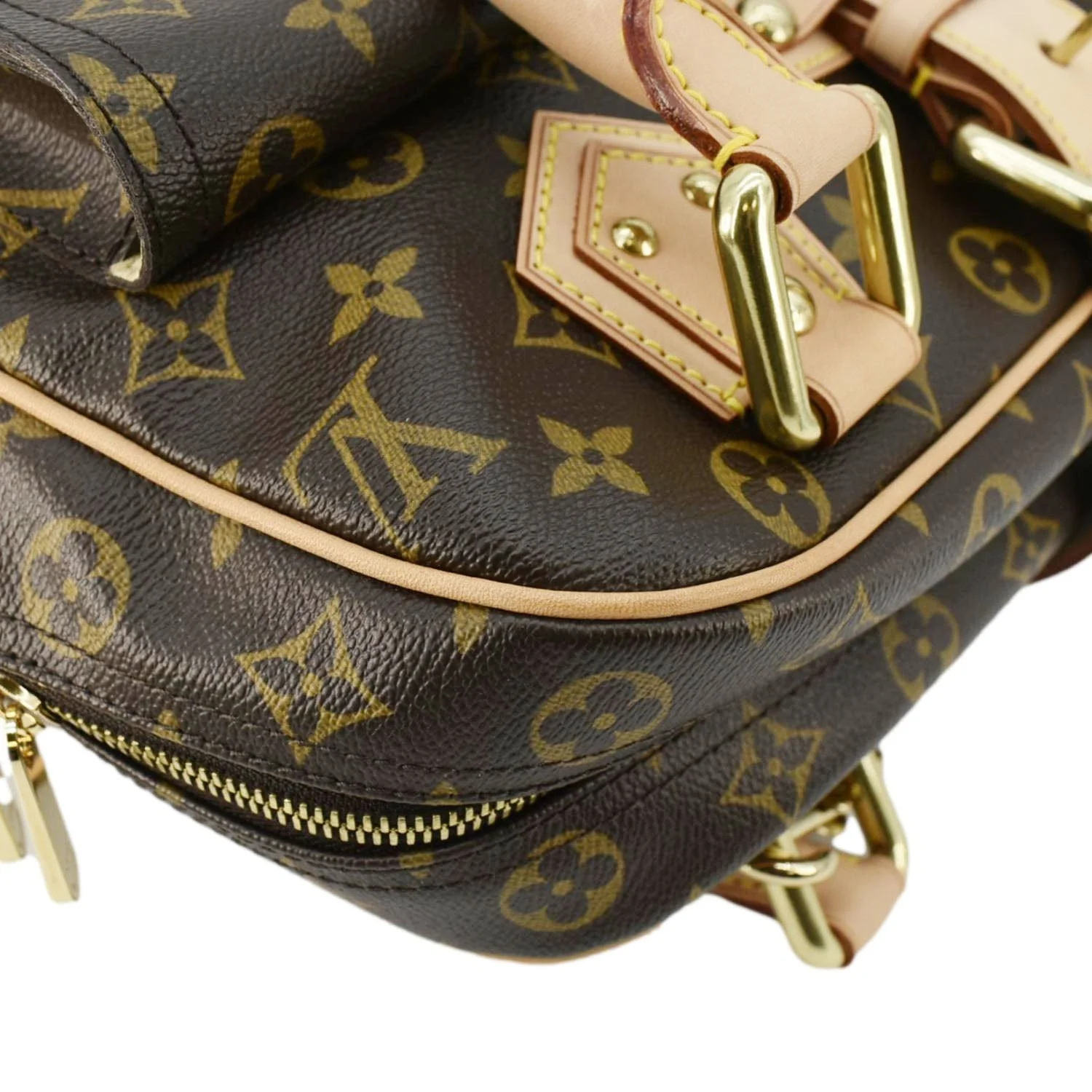 LOUIS VUITTON Manhattan GM Monogram Canvas Satchel Bag Brown - Image 6