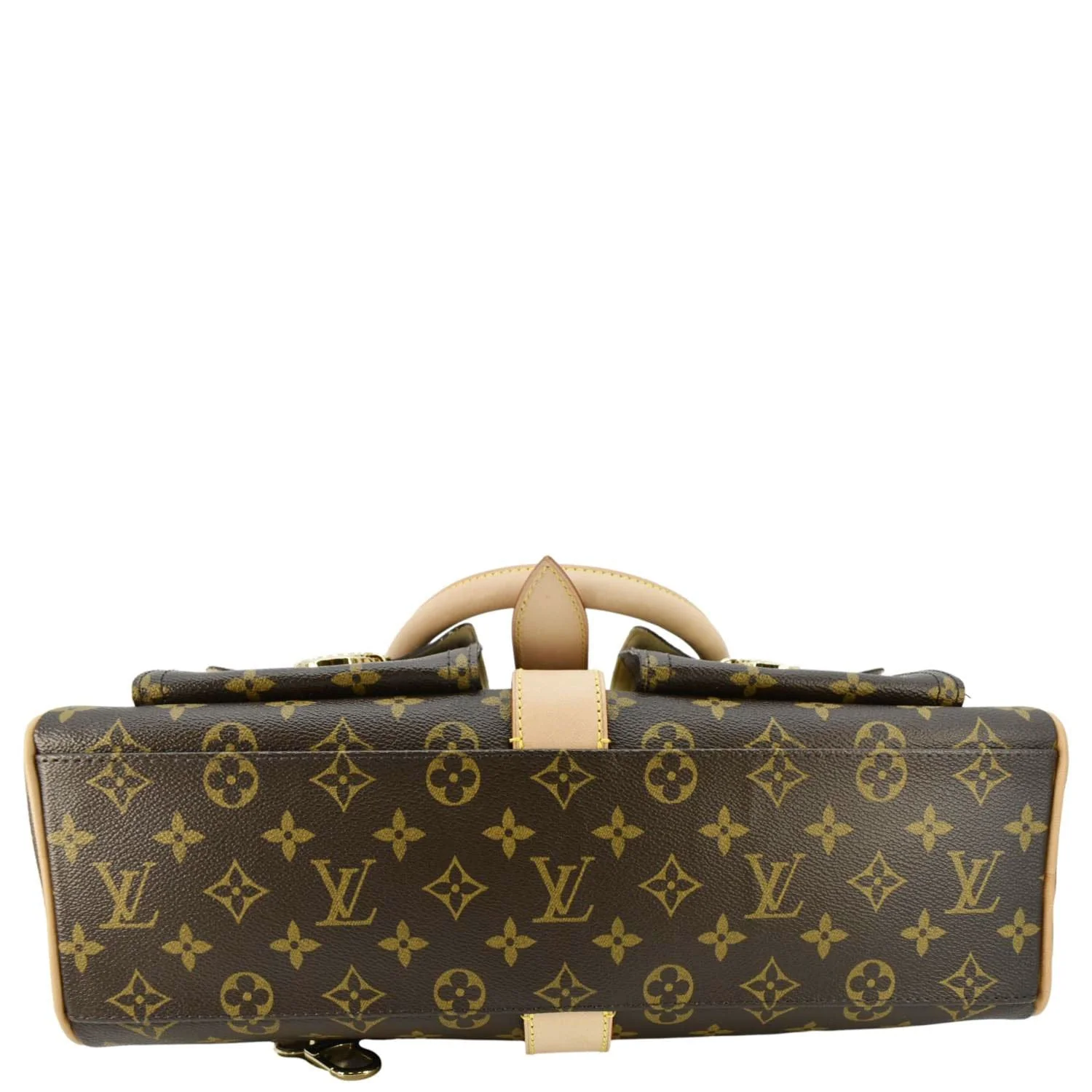 LOUIS VUITTON Manhattan GM Monogram Canvas Satchel Bag Brown - Image 9